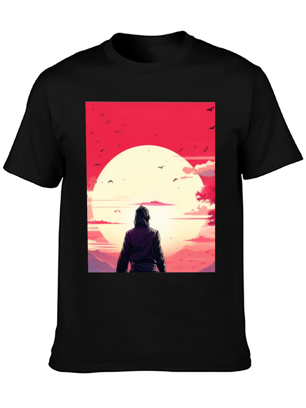 Sunset Graphic Tee - Black Casual T-Shirt