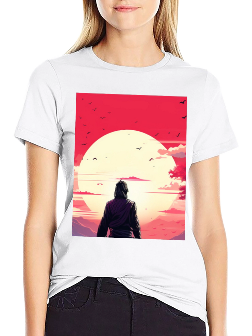Sunset Graphic Tee - Black Casual T-Shirt