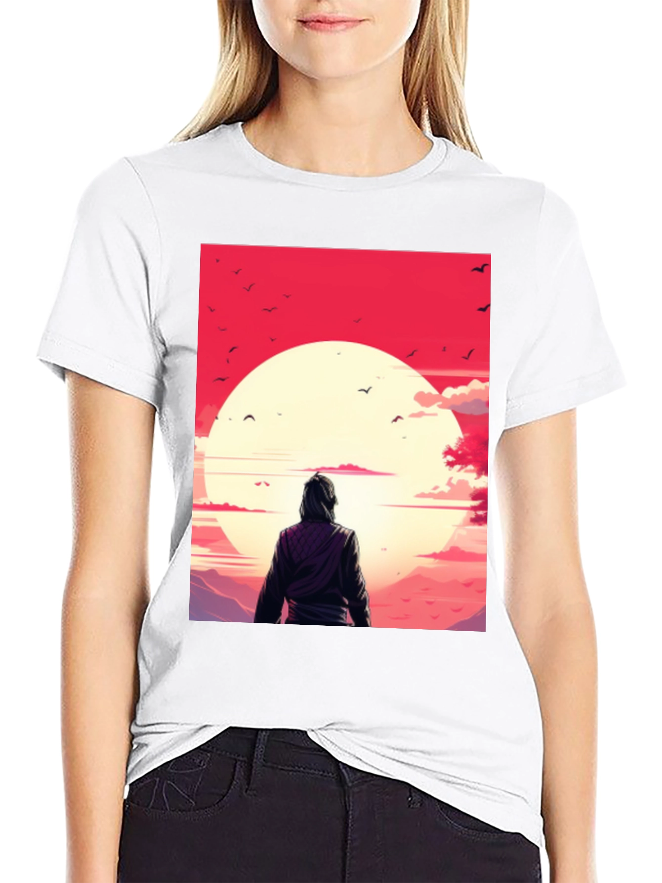 Sunset Graphic Tee - Black Casual T-Shirt