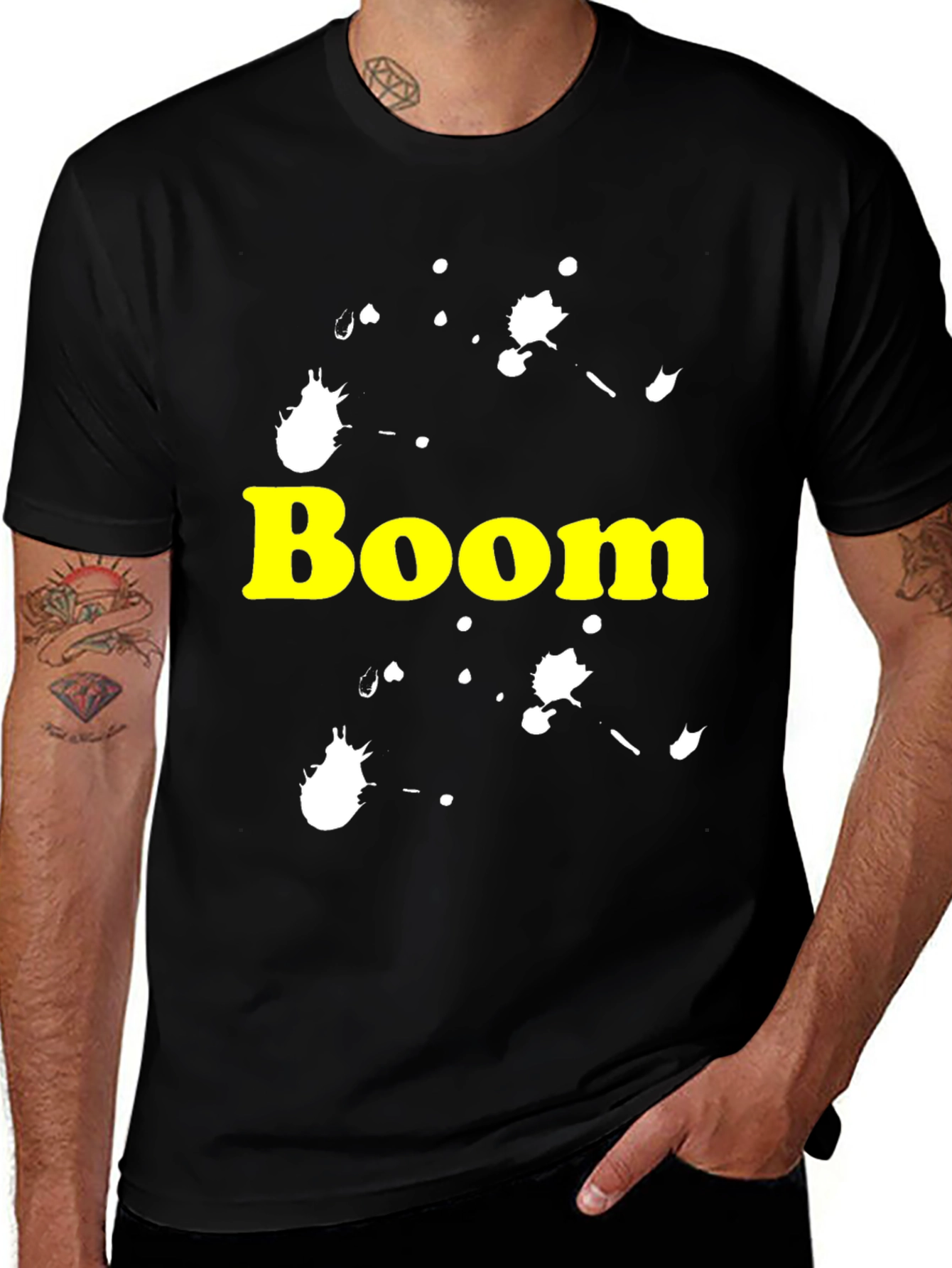Boom Splatter Graphic Tee - Bold Statement Shirt