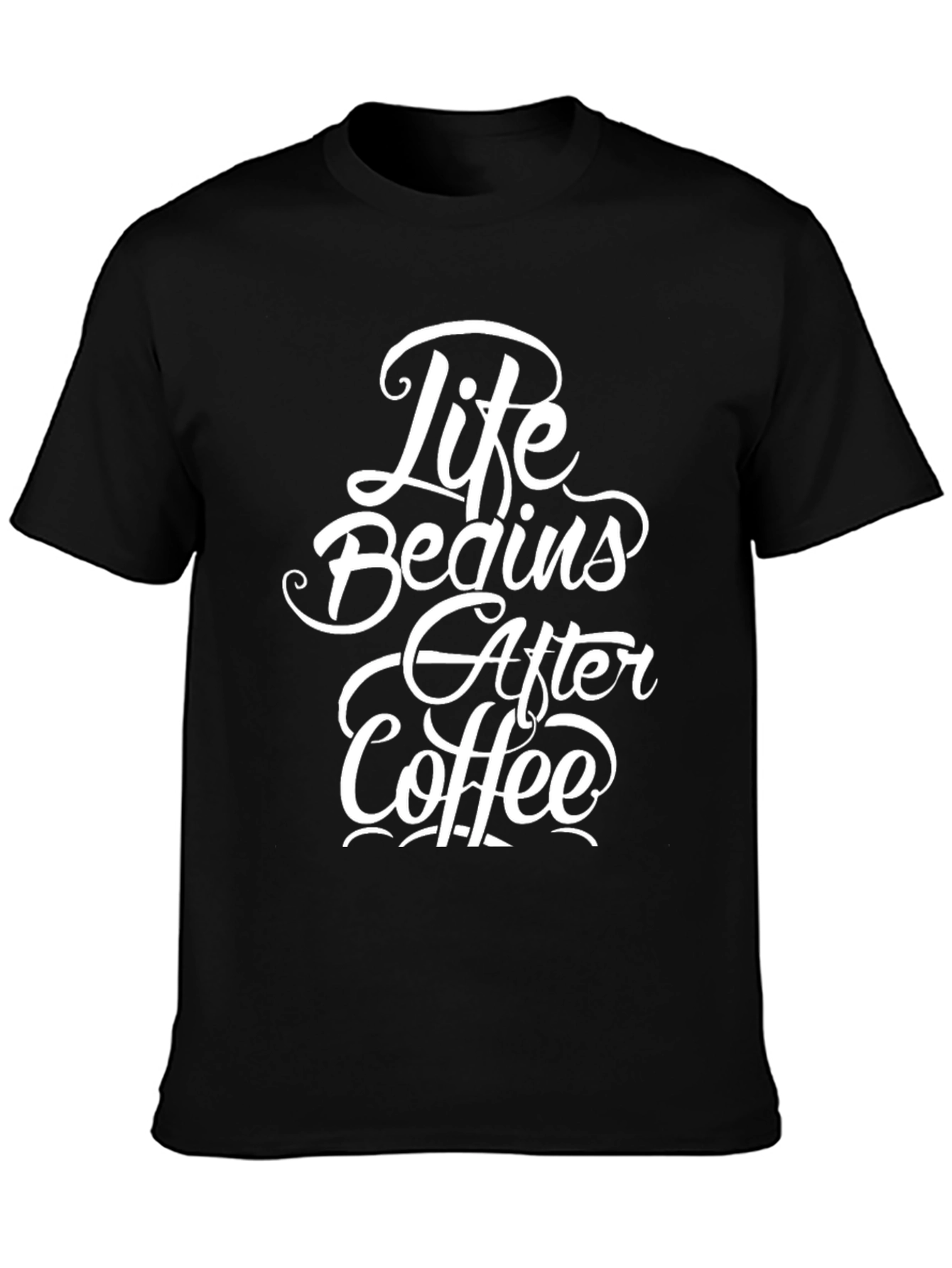 Life Begins After Coffee Graphic Tee - Black