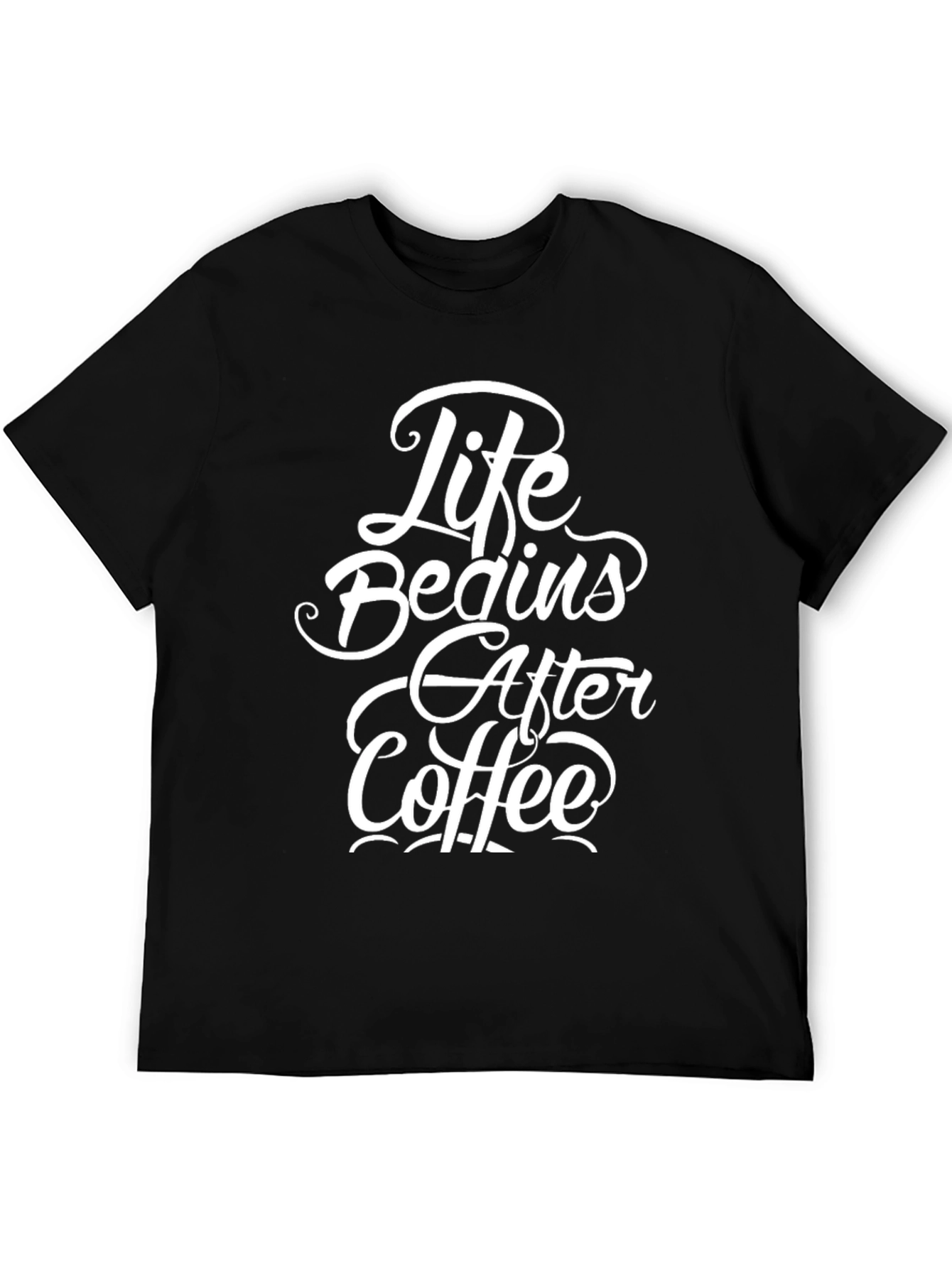 Life Begins After Coffee Graphic Tee - Black