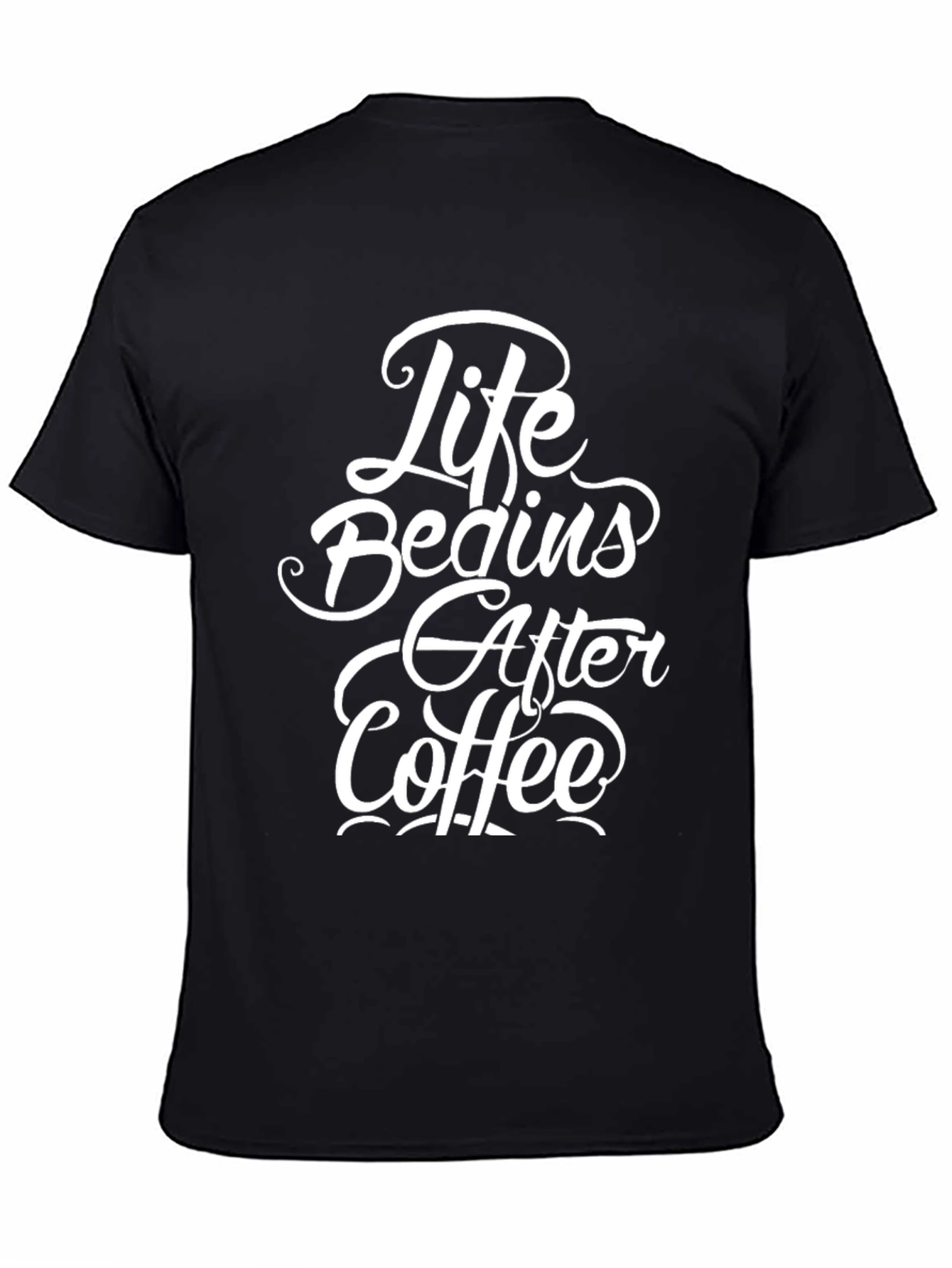 Life Begins After Coffee Graphic Tee - Black