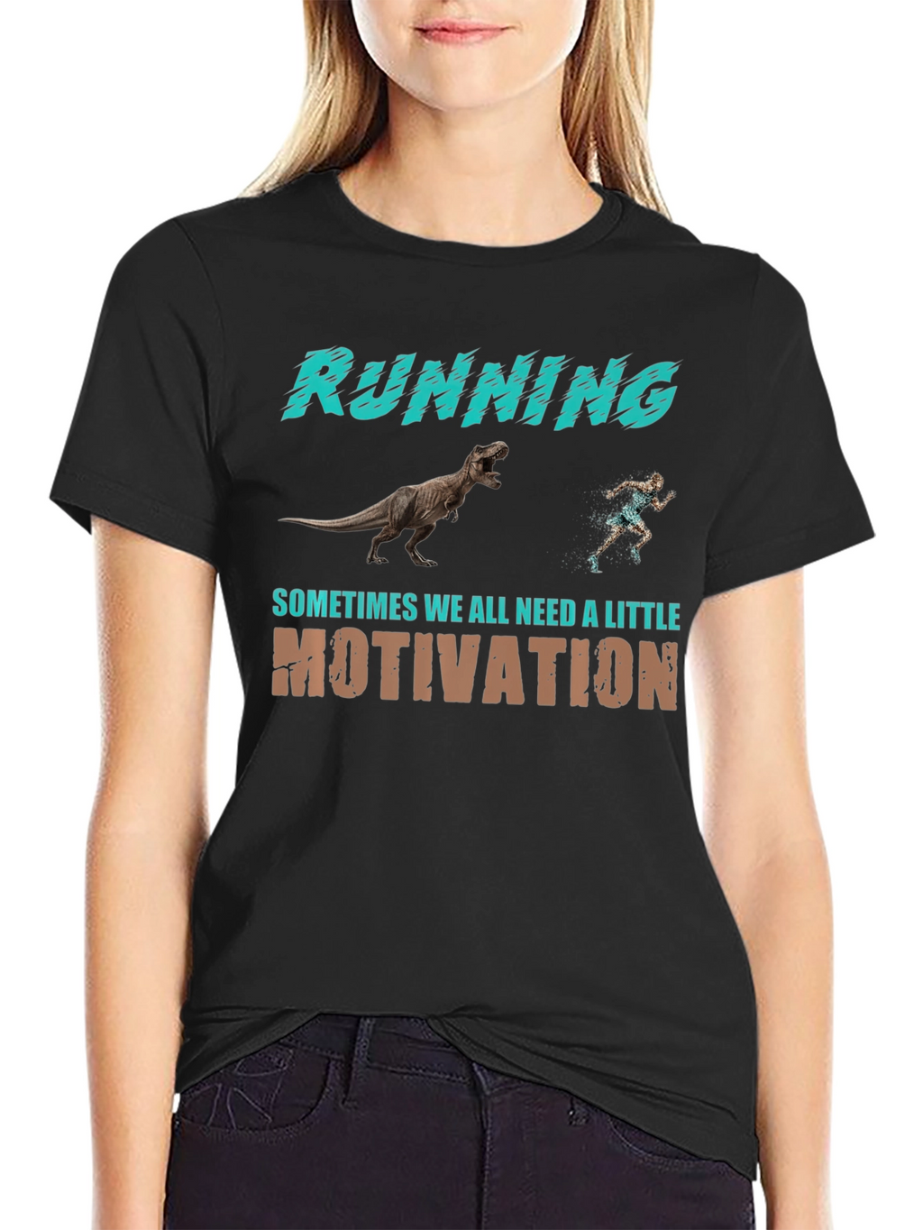 Running Motivation T-Shirt - Dinosaur Chase
