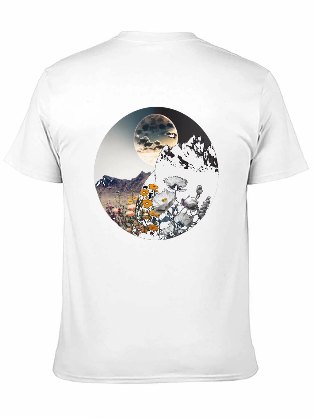 Mountain Moon Floral Graphic T-Shirt