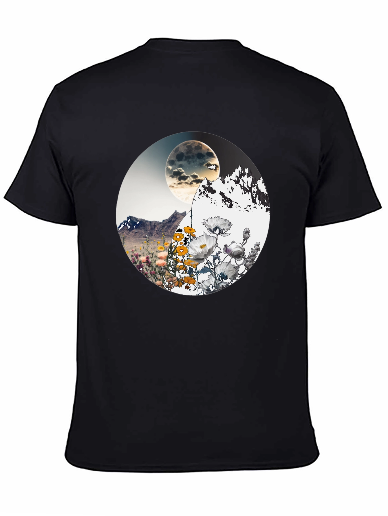 Mountain Moon Floral Graphic T-Shirt