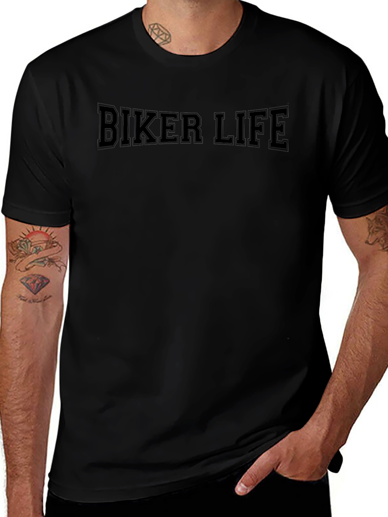 Biker Life Black Graphic Tee