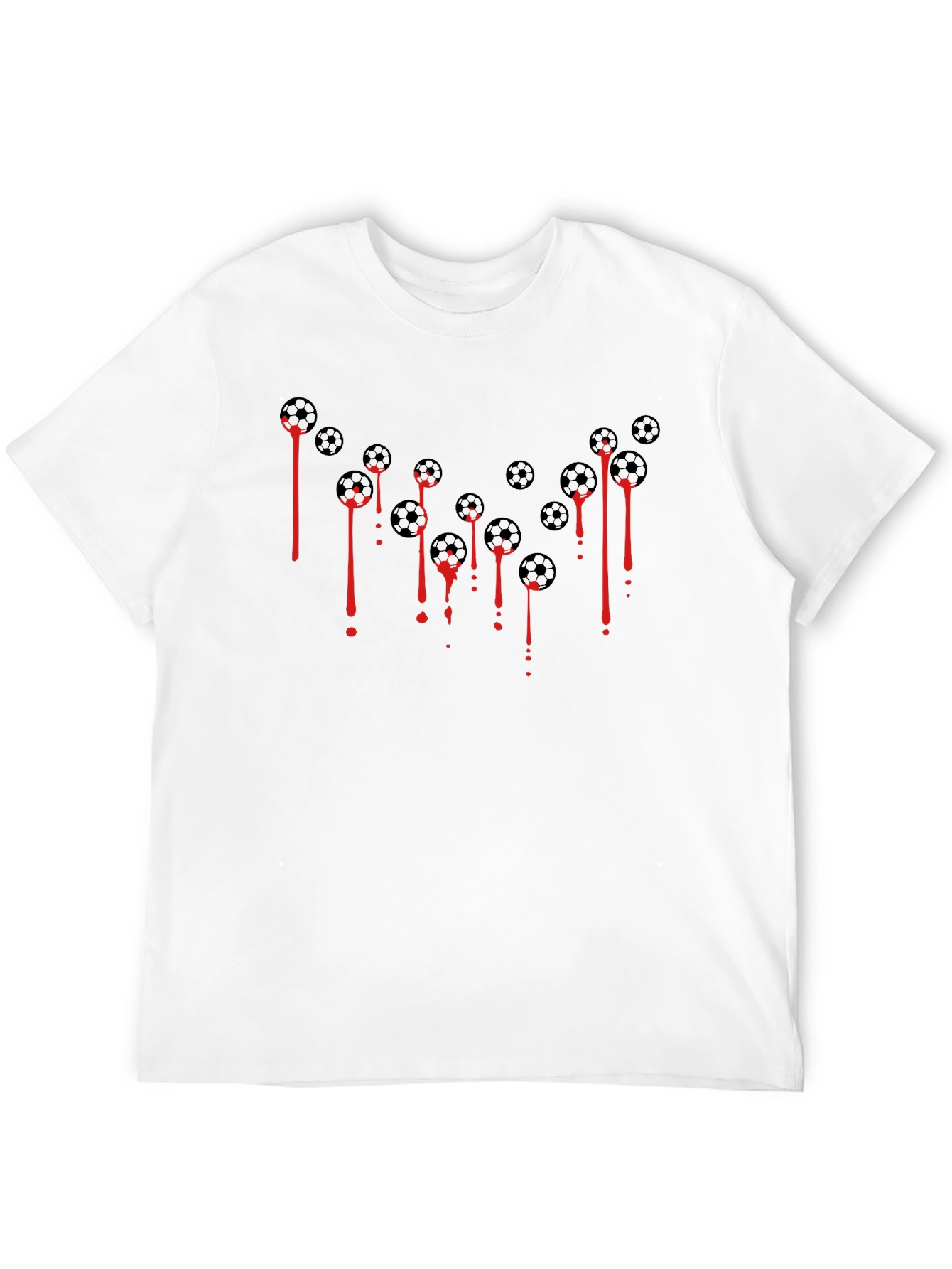 Soccer Balls & Drips Graphic Tee - Black