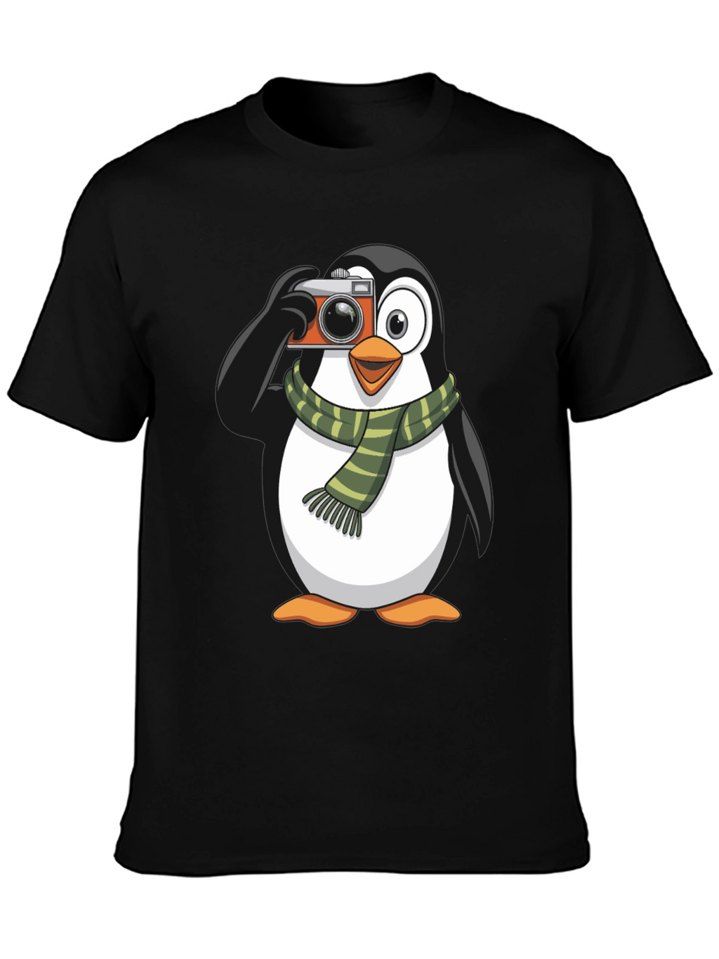 Penguin Photographer Graphic T-Shirt - Black