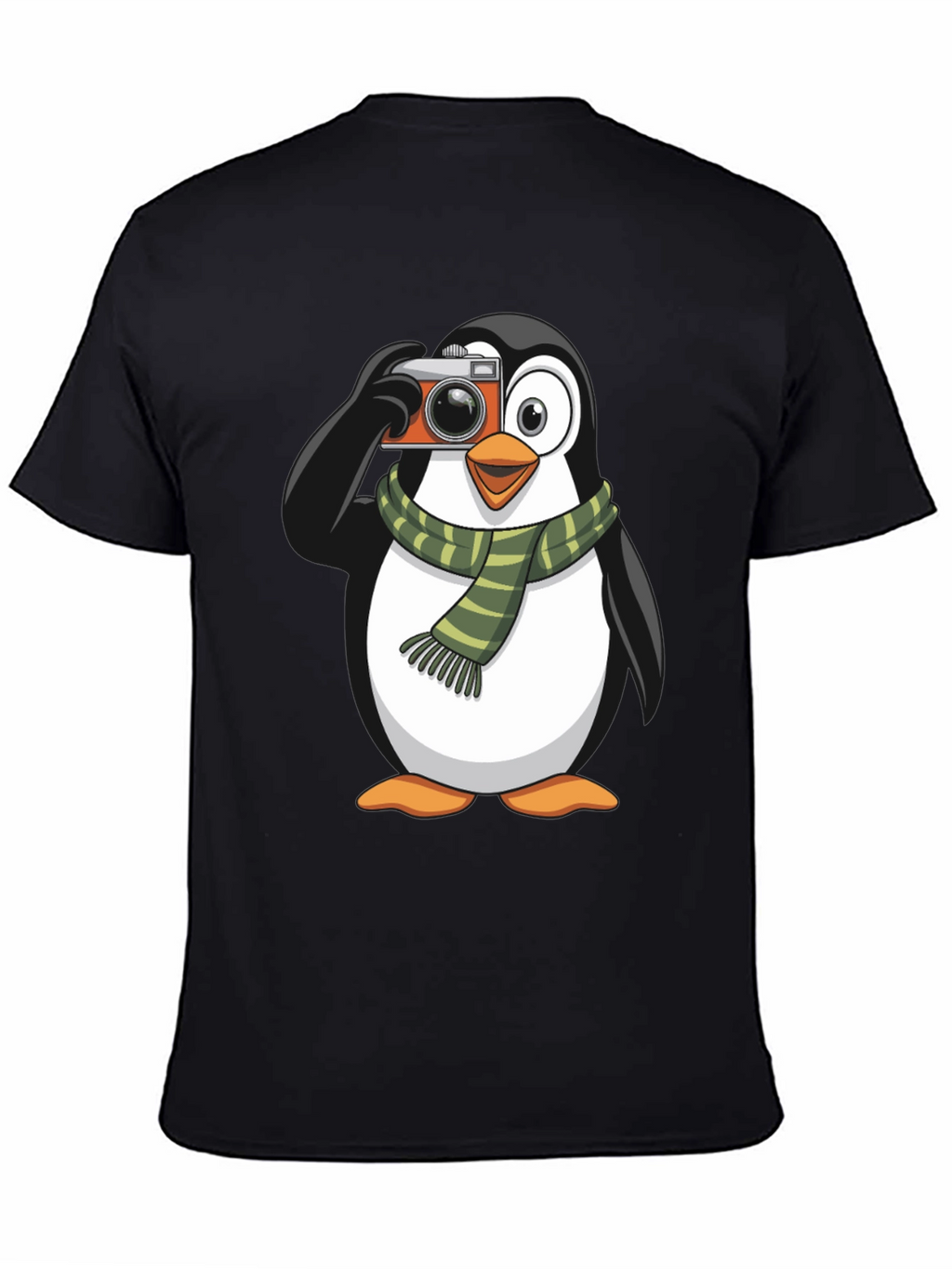Penguin Photographer Graphic T-Shirt - Black