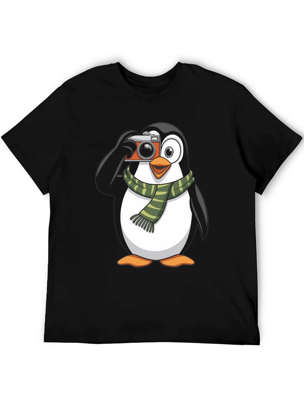 Penguin Photographer Graphic T-Shirt - Black