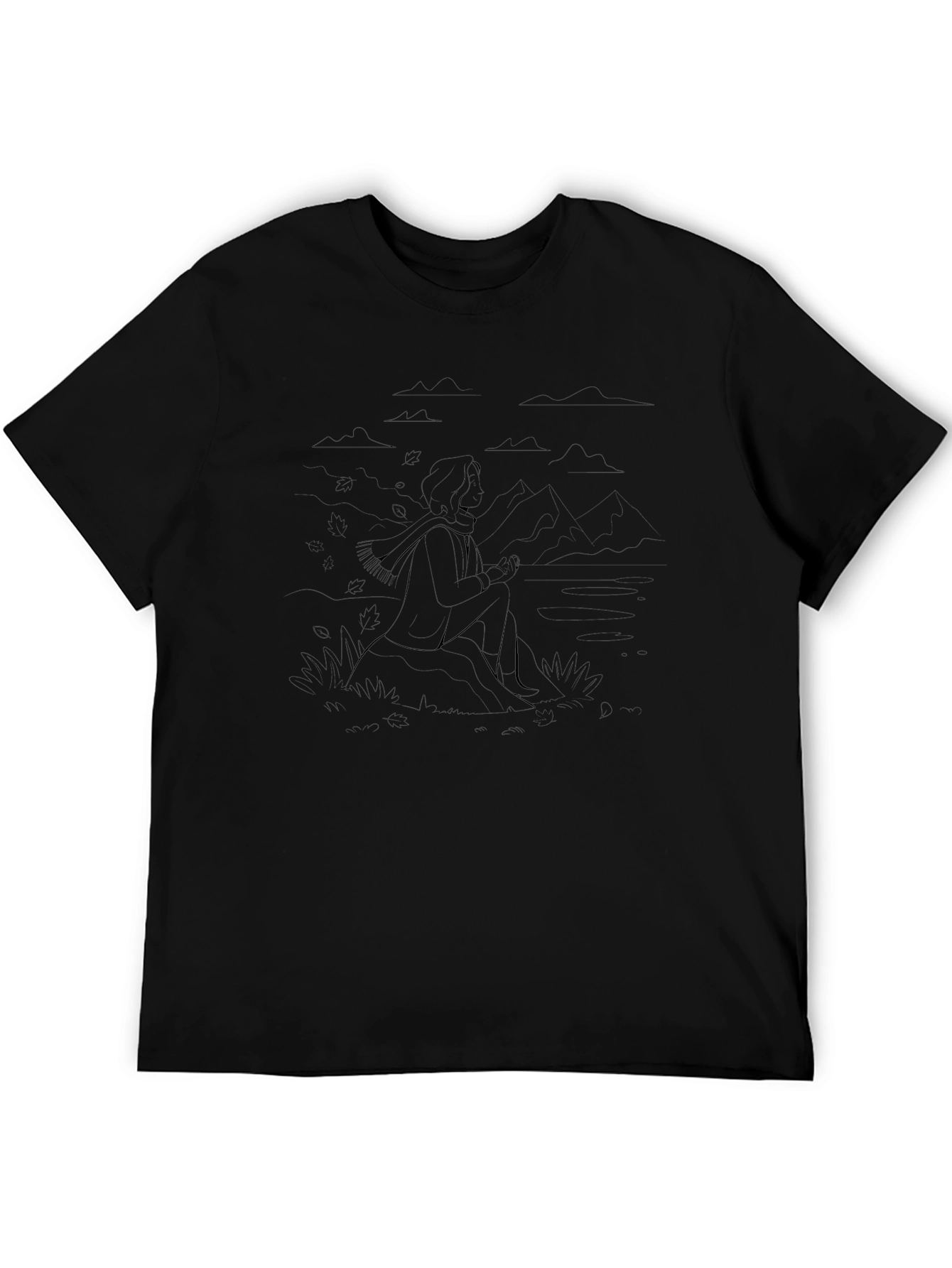 Minimalist Line Art Tee - Contemplative Design