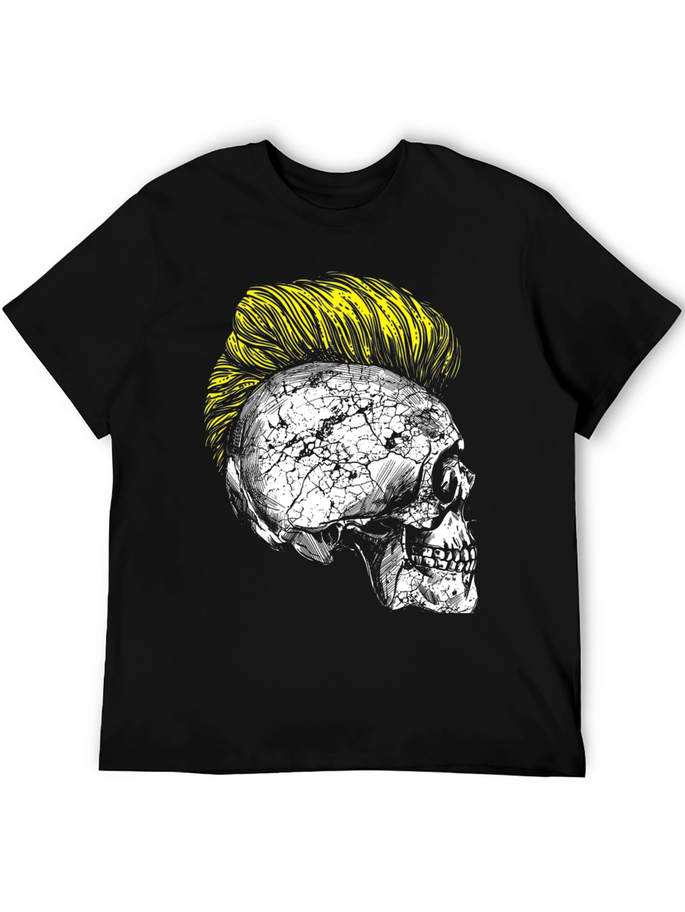 Skull with Mohawk Graphic Tee - Unique Fashion Statement