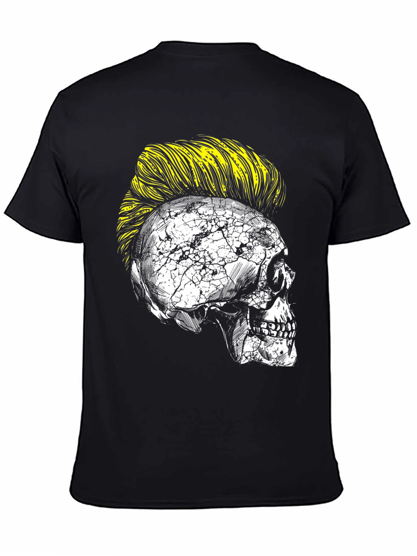 Skull with Mohawk Graphic Tee - Unique Fashion Statement