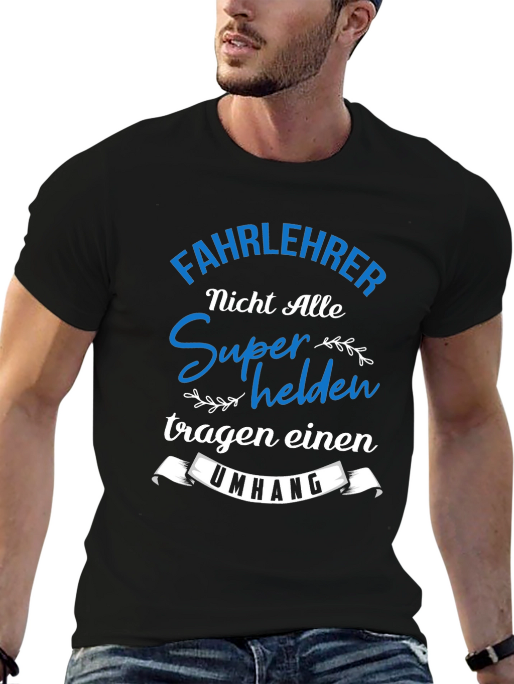 Fahrlehrer Superhelden T-Shirt Black Cotton
