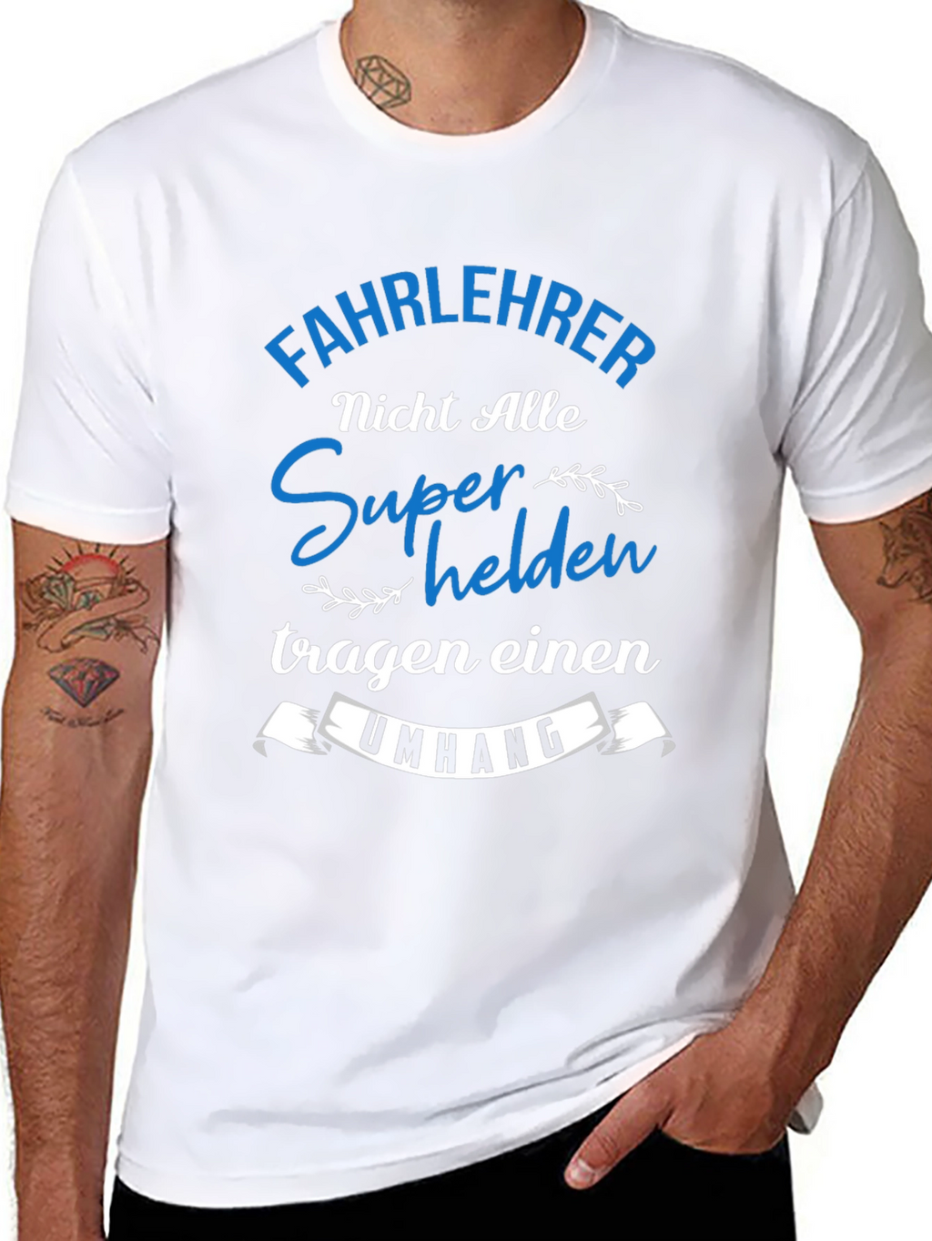 Fahrlehrer Superhelden T-Shirt Black Cotton
