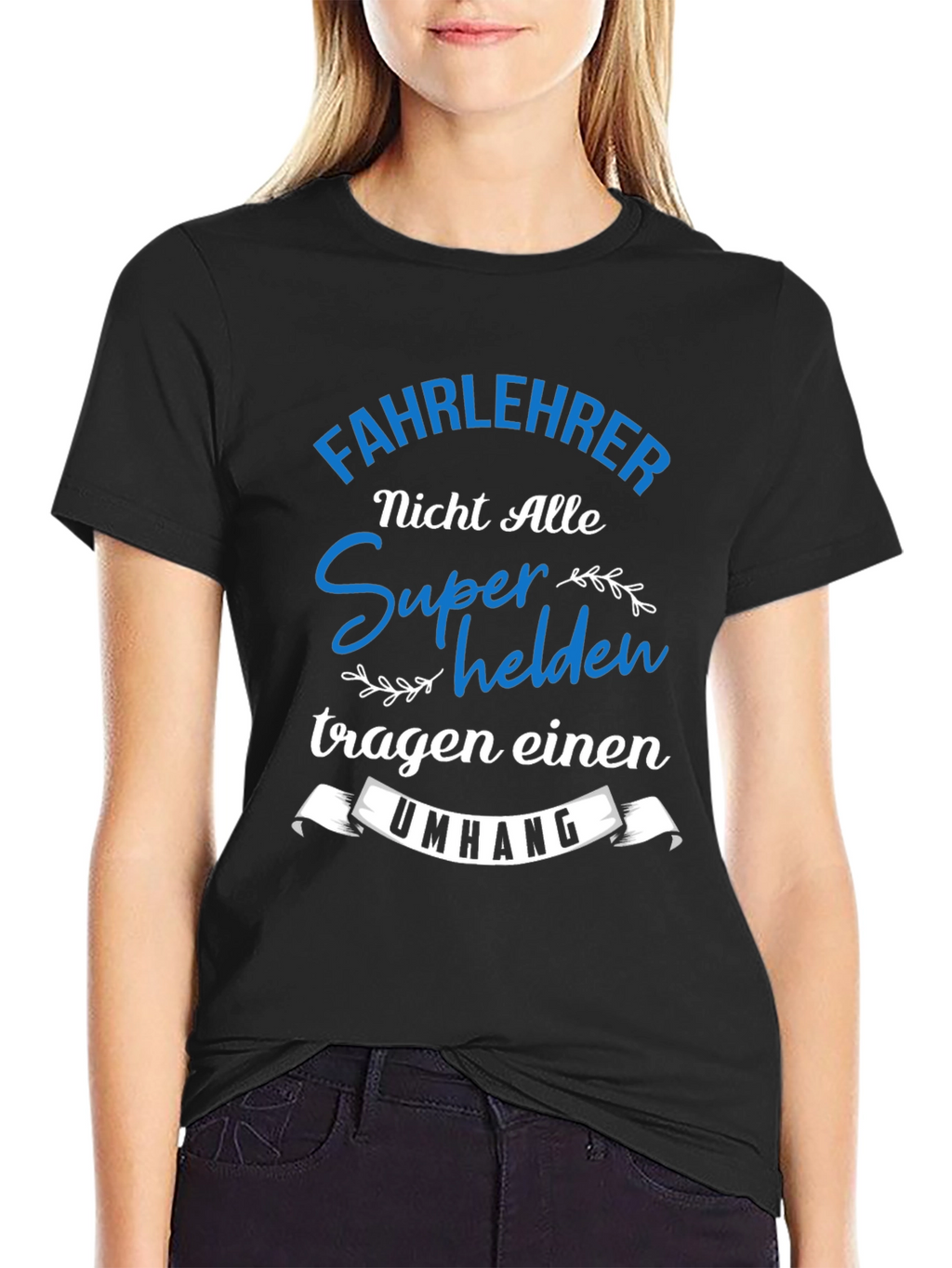 Fahrlehrer Superhelden T-Shirt Black Cotton