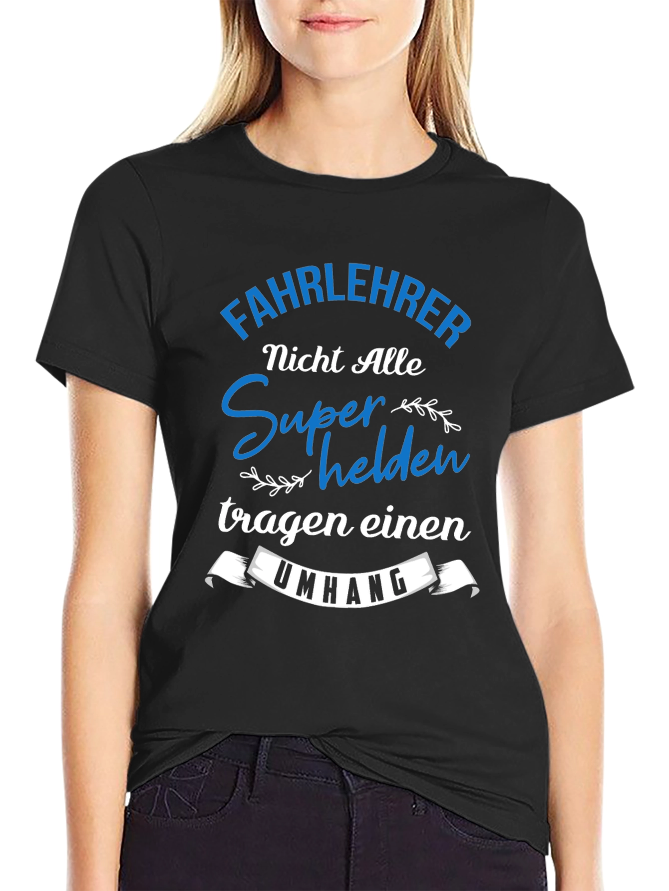 Fahrlehrer Superhelden T-Shirt Black Cotton