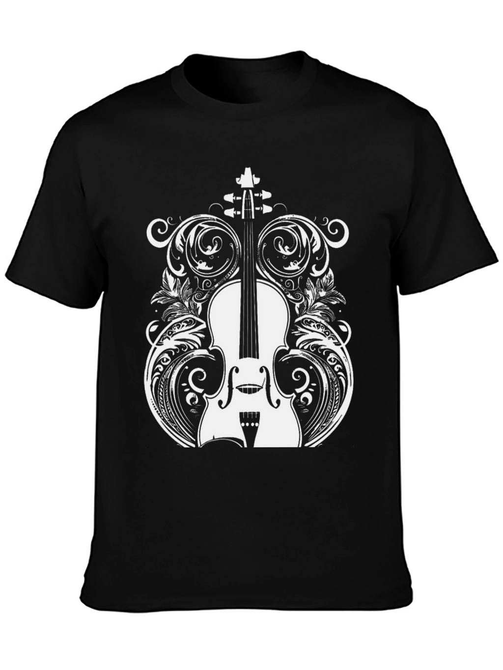 Violin Graphic Black T-Shirt