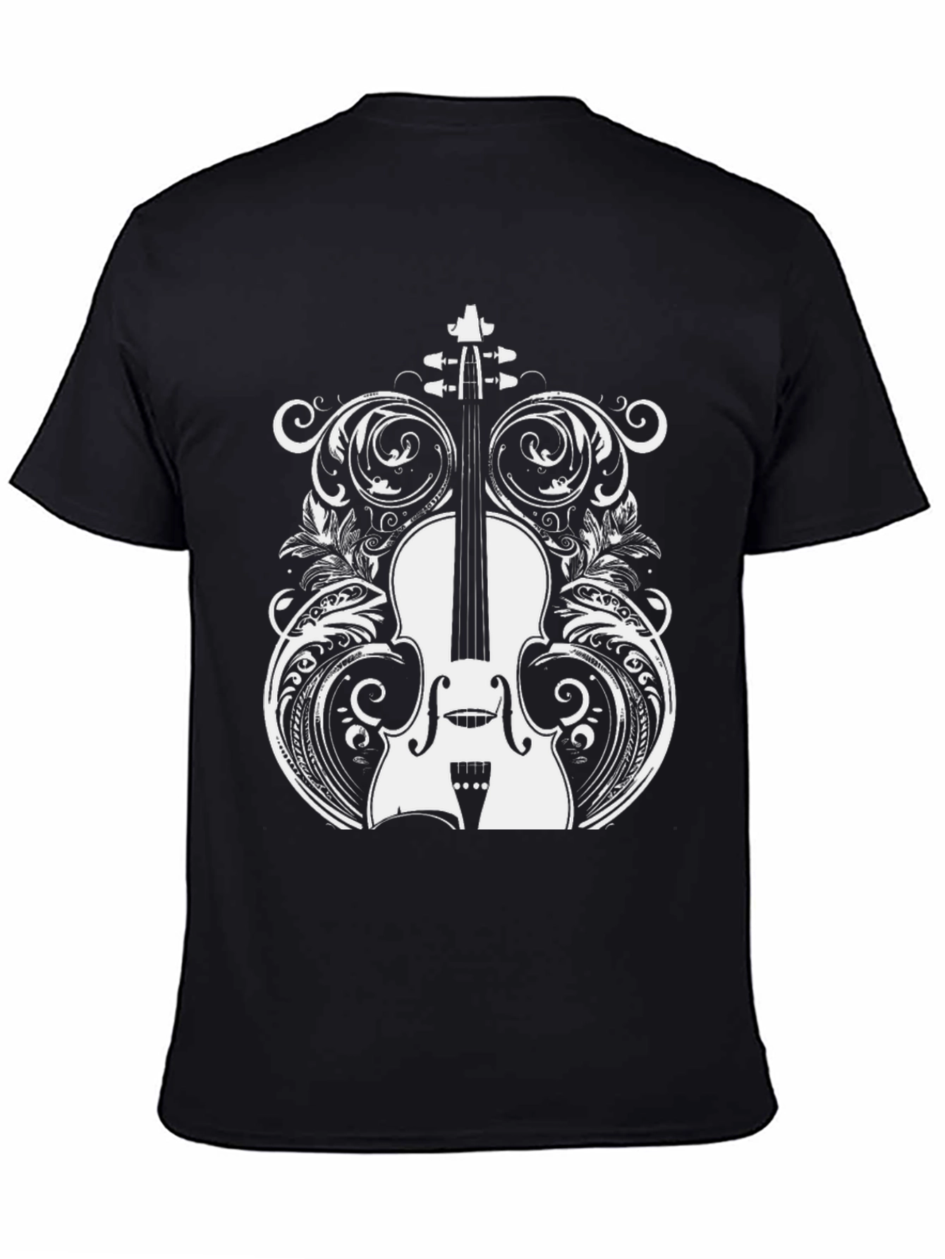 Violin Graphic Black T-Shirt