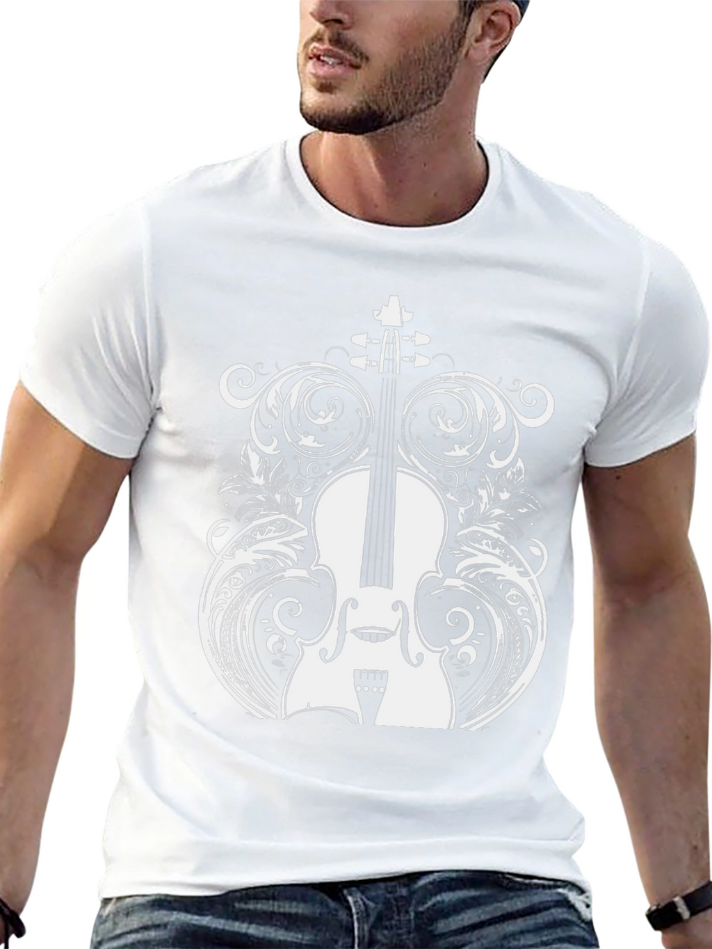 Violin Graphic Black T-Shirt