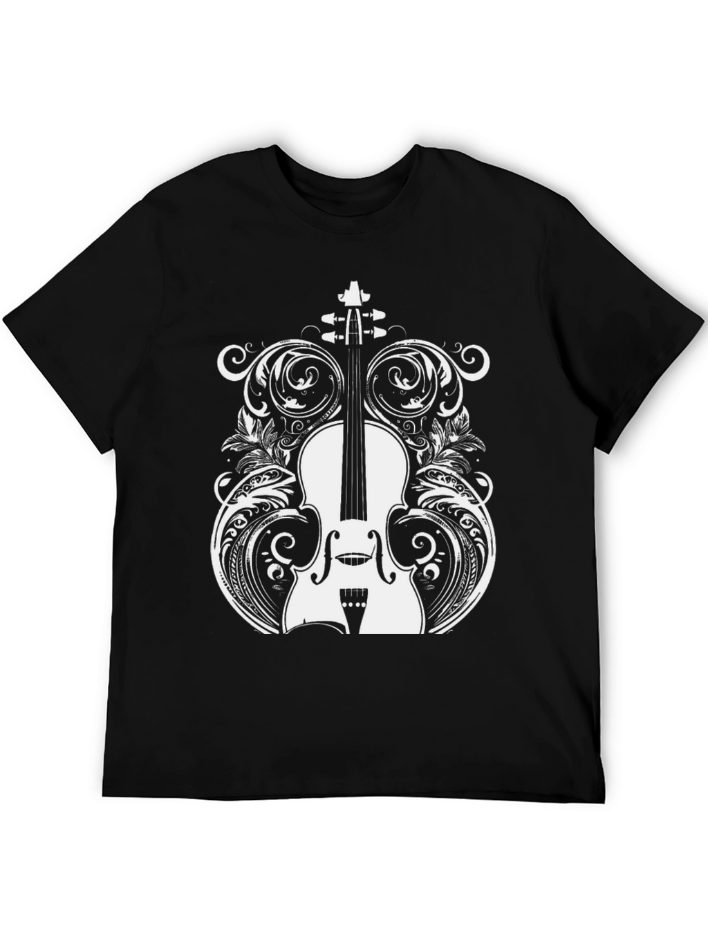 Violin Graphic Black T-Shirt