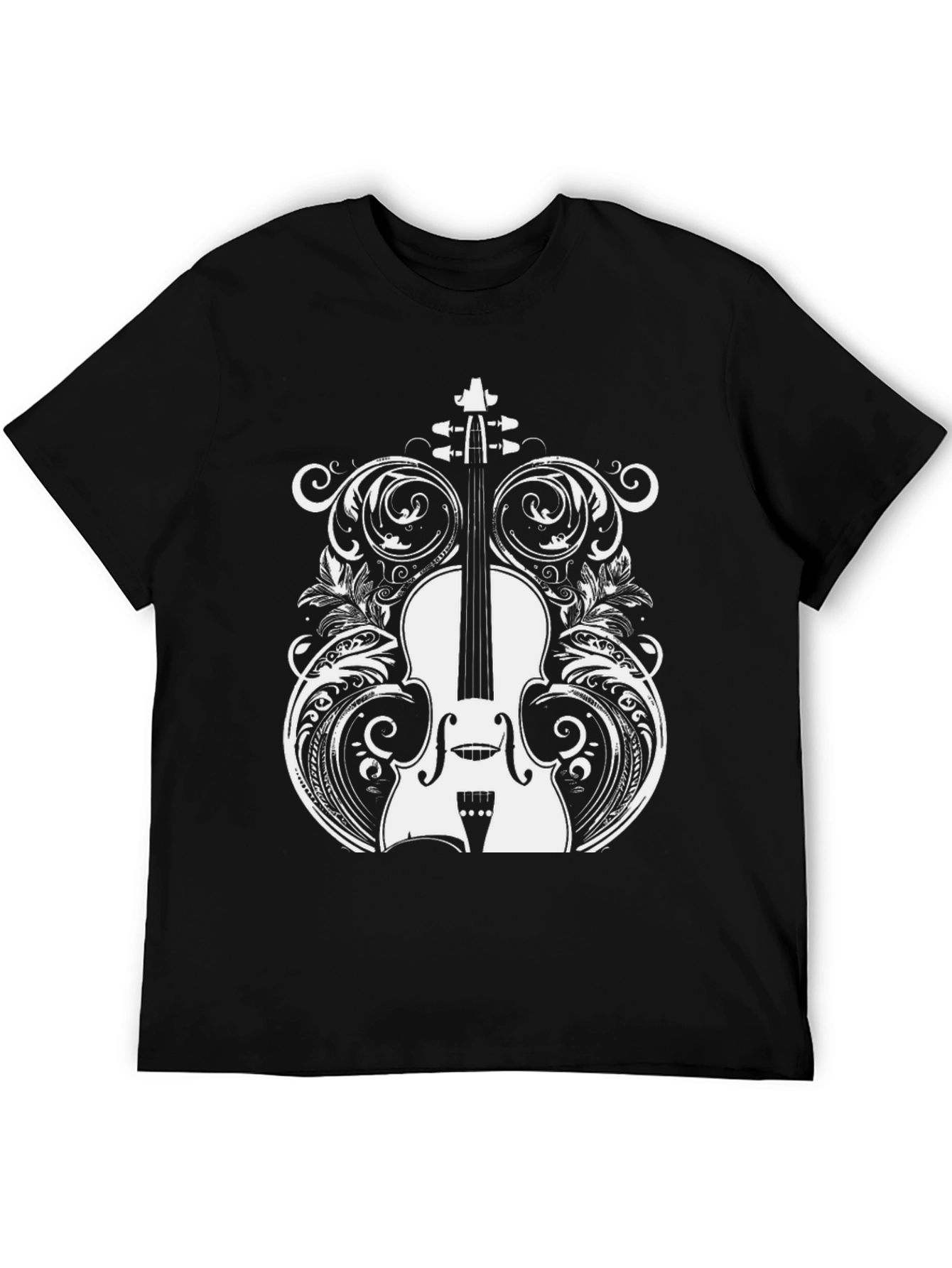 Violin Graphic Black T-Shirt