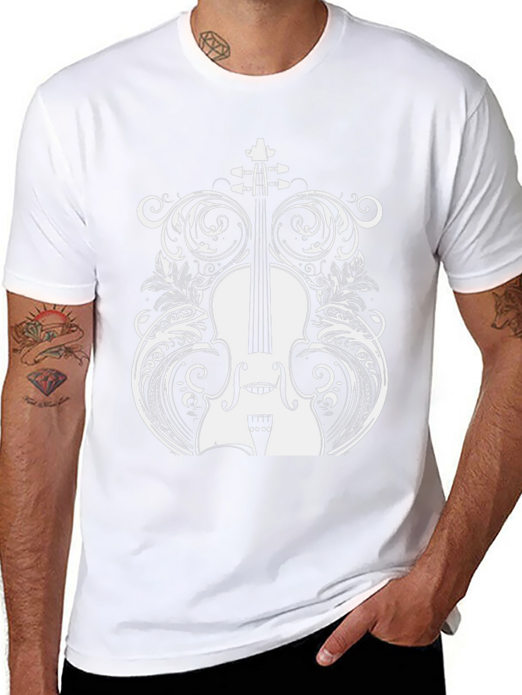 Violin Graphic Black T-Shirt