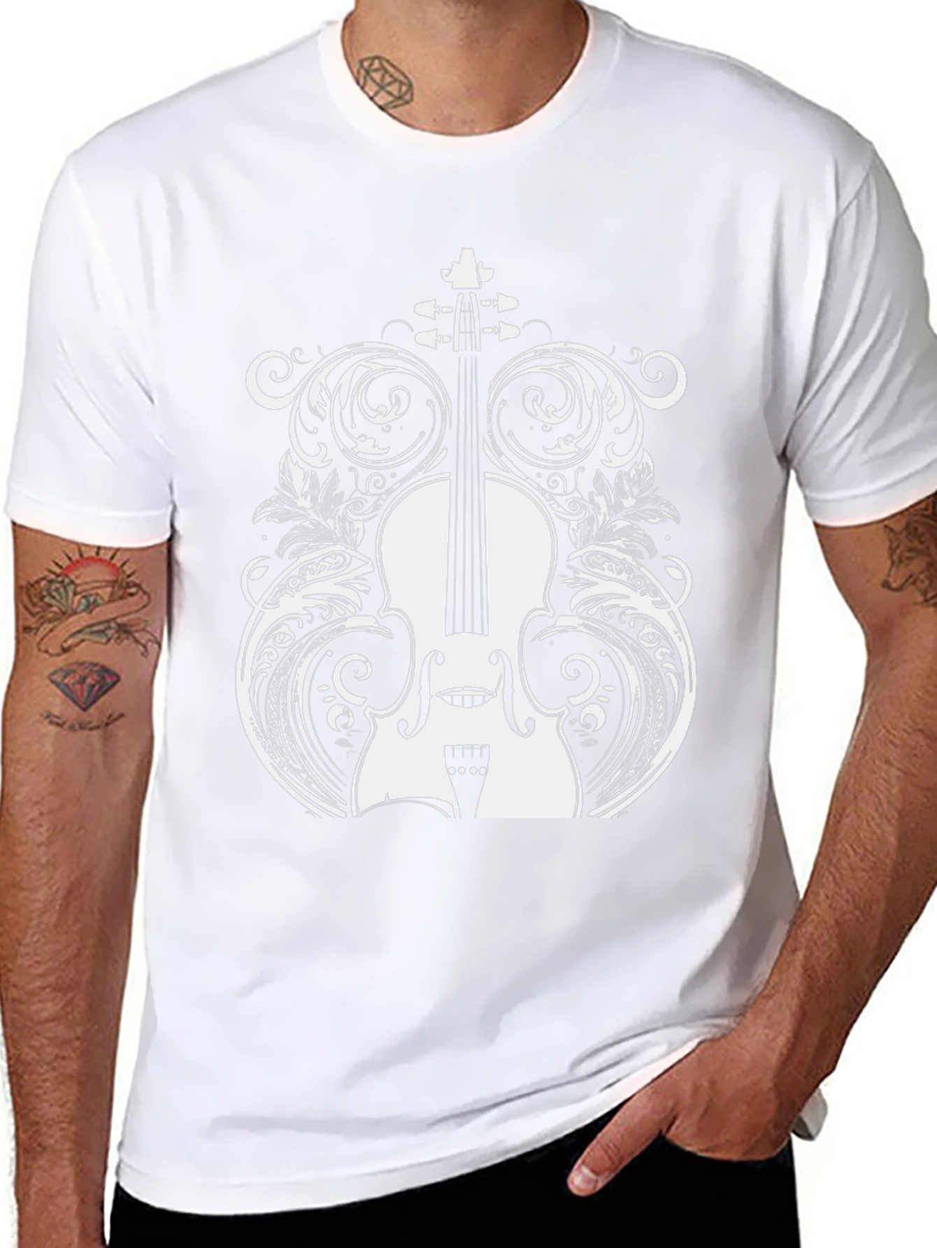 Violin Graphic Black T-Shirt