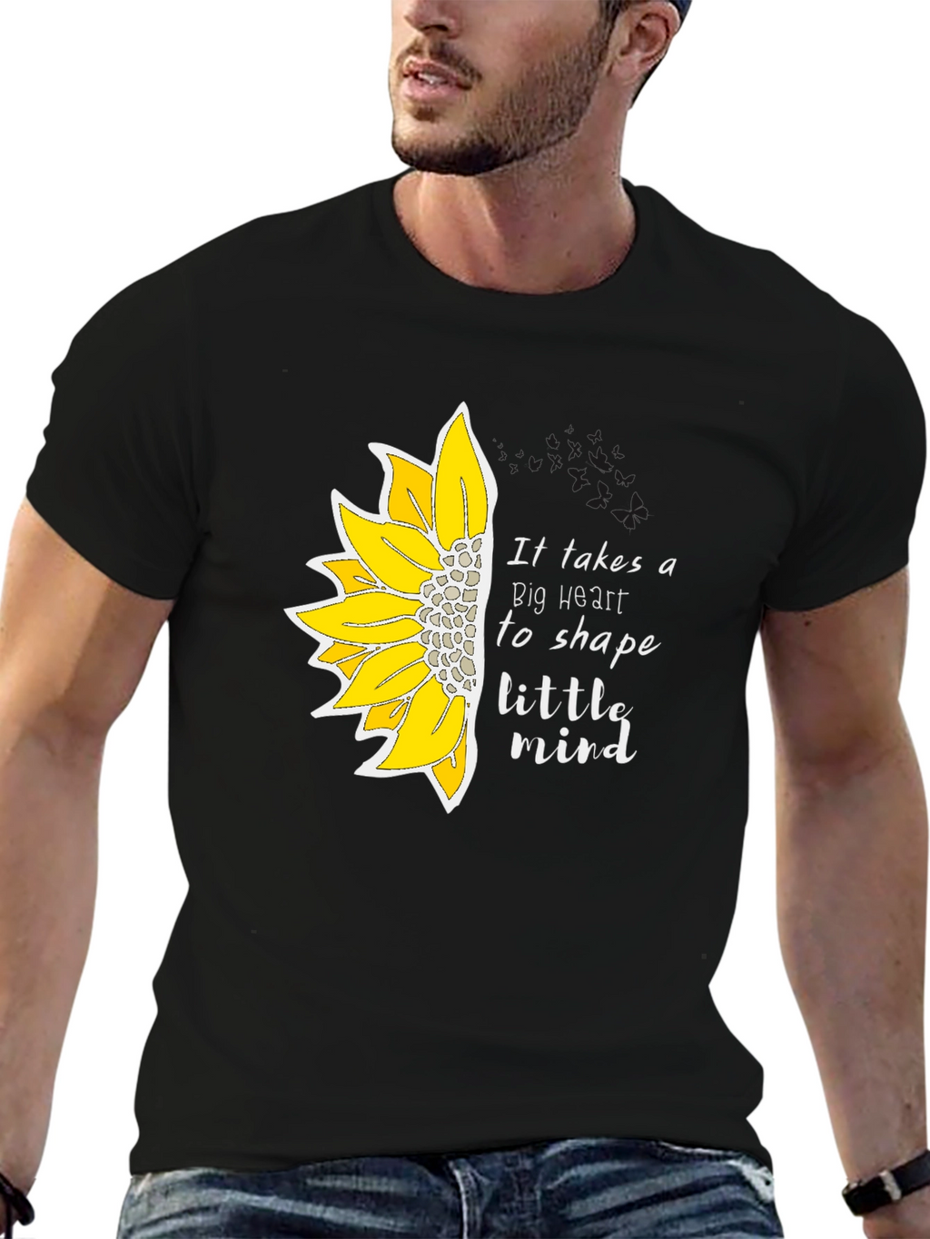 Sunflower Heart Teacher T-Shirt