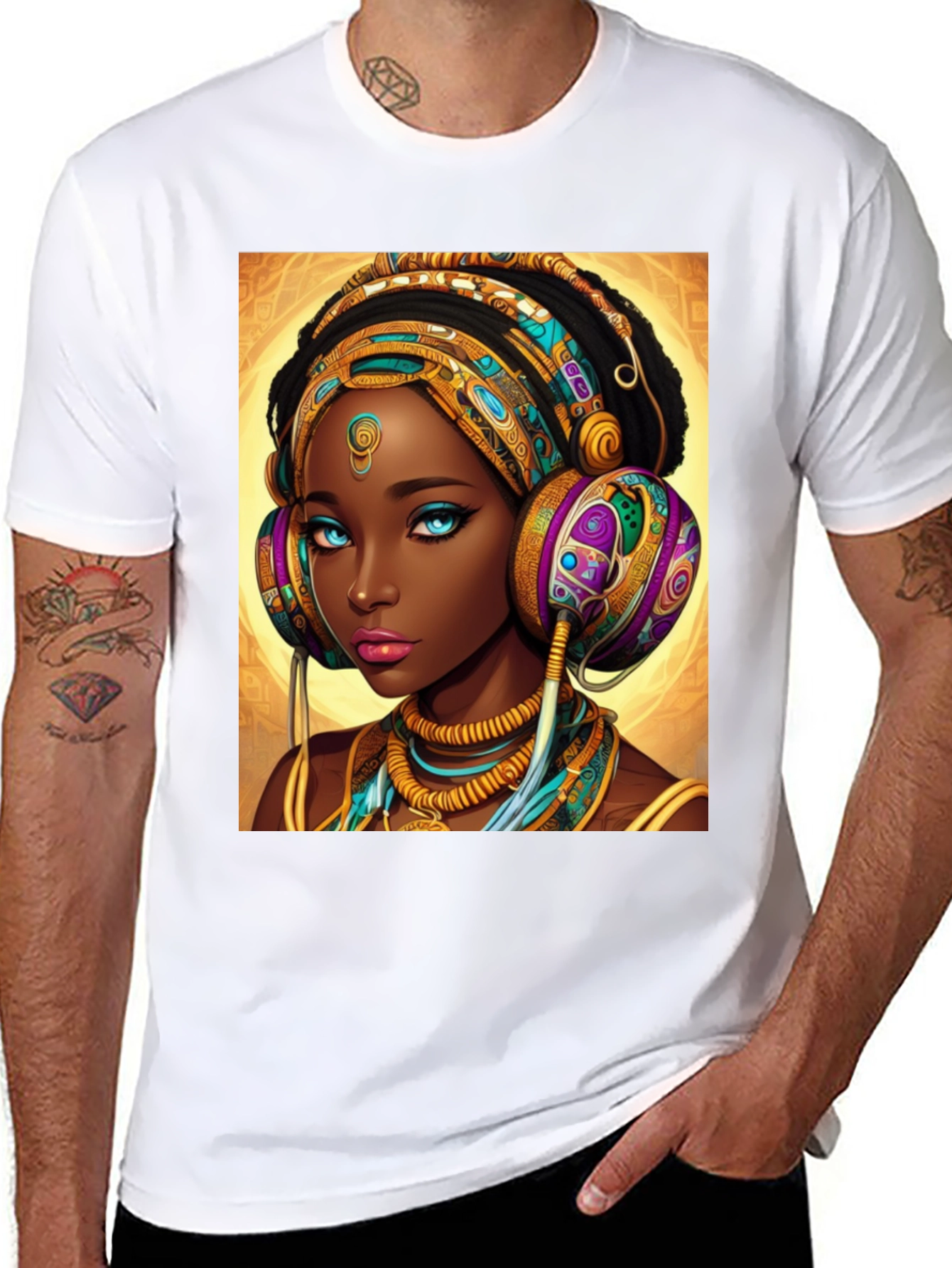 African Queen Headphone T-Shirt