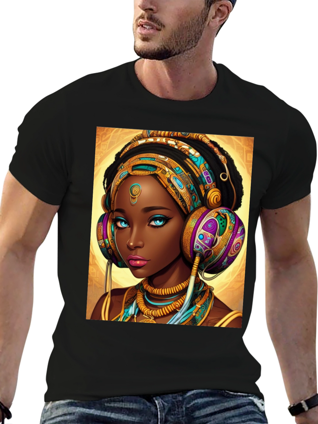 African Queen Headphone T-Shirt