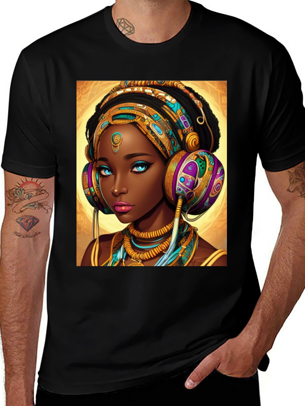 African Queen Headphone T-Shirt