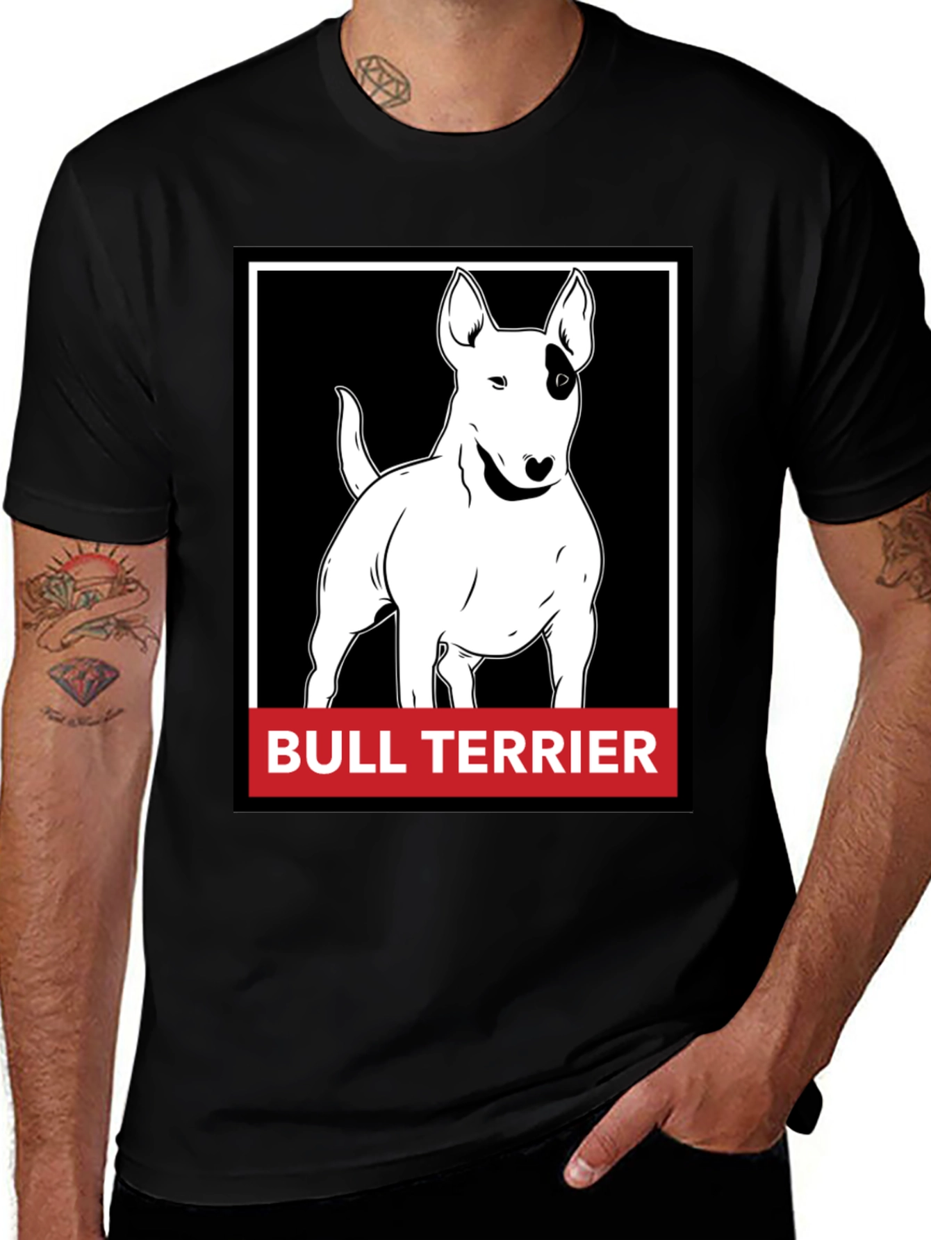 Bull Terrier Graphic T-Shirt - Black