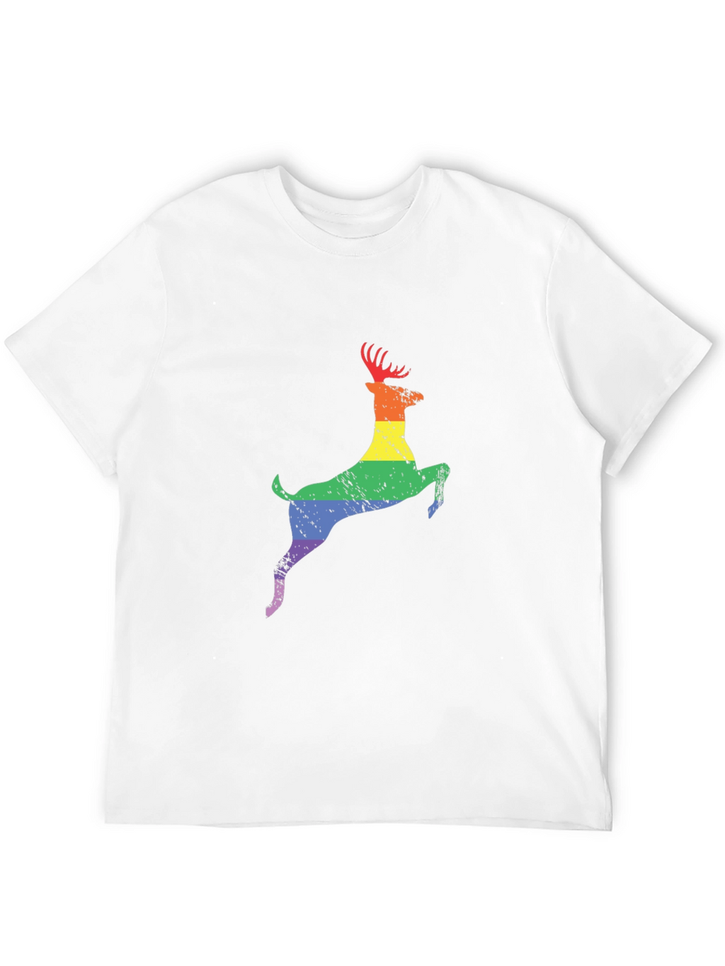 Rainbow Deer Graphic Tee - Black T-Shirt