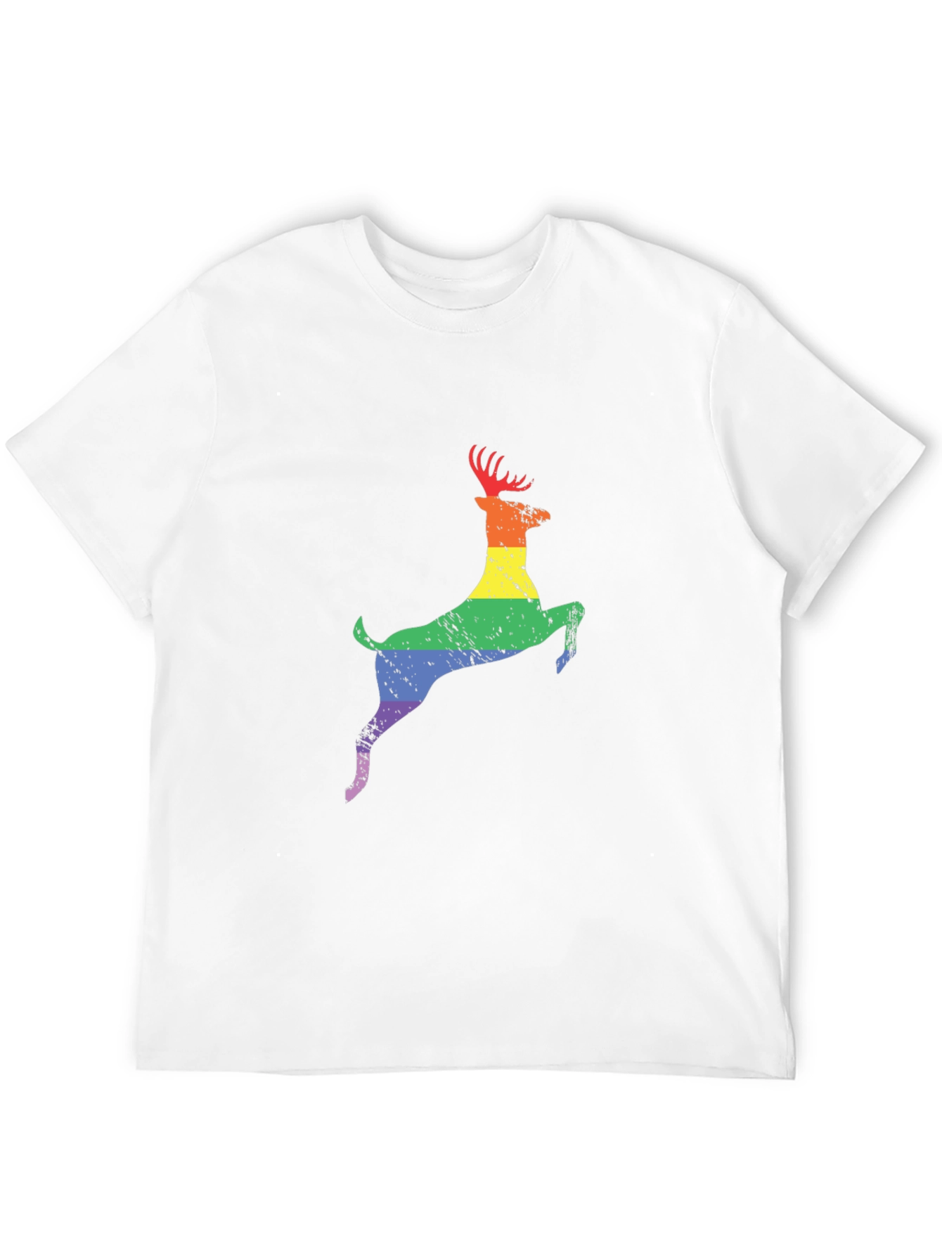 Rainbow Deer Graphic Tee - Black T-Shirt
