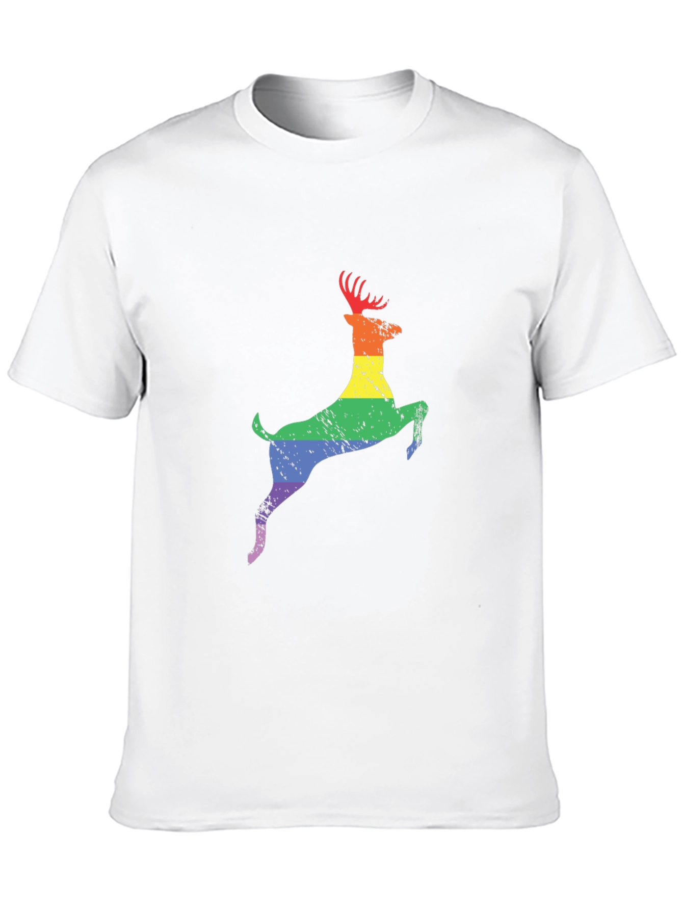 Rainbow Deer Graphic Tee - Black T-Shirt