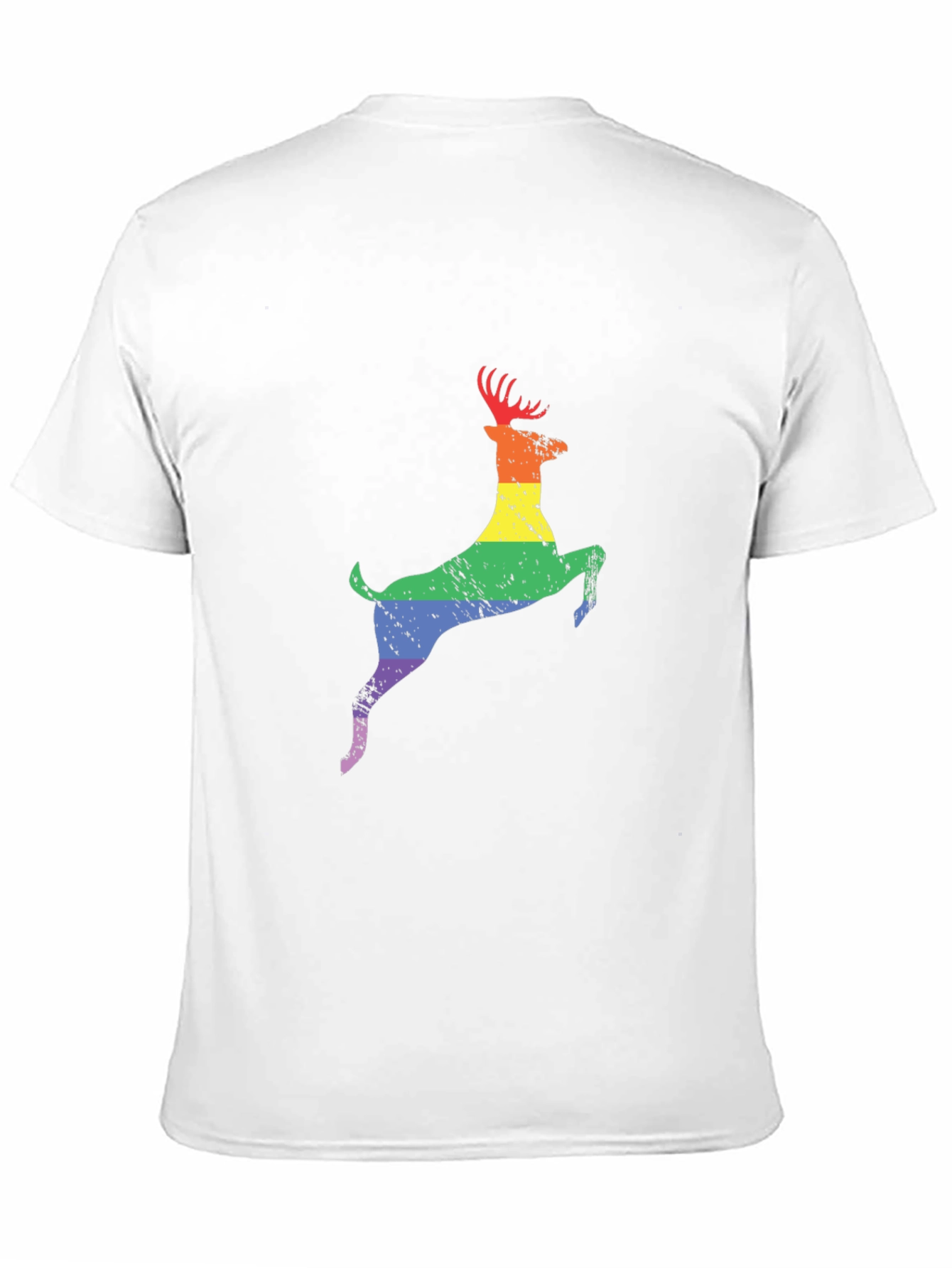 Rainbow Deer Graphic Tee - Black T-Shirt