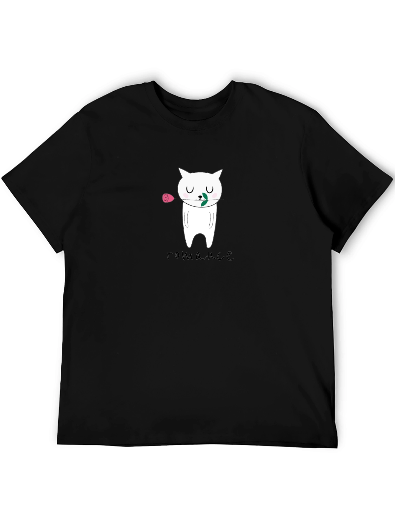 Romantic Cat Graphic T-Shirt - Cute Valentines Day Tee
