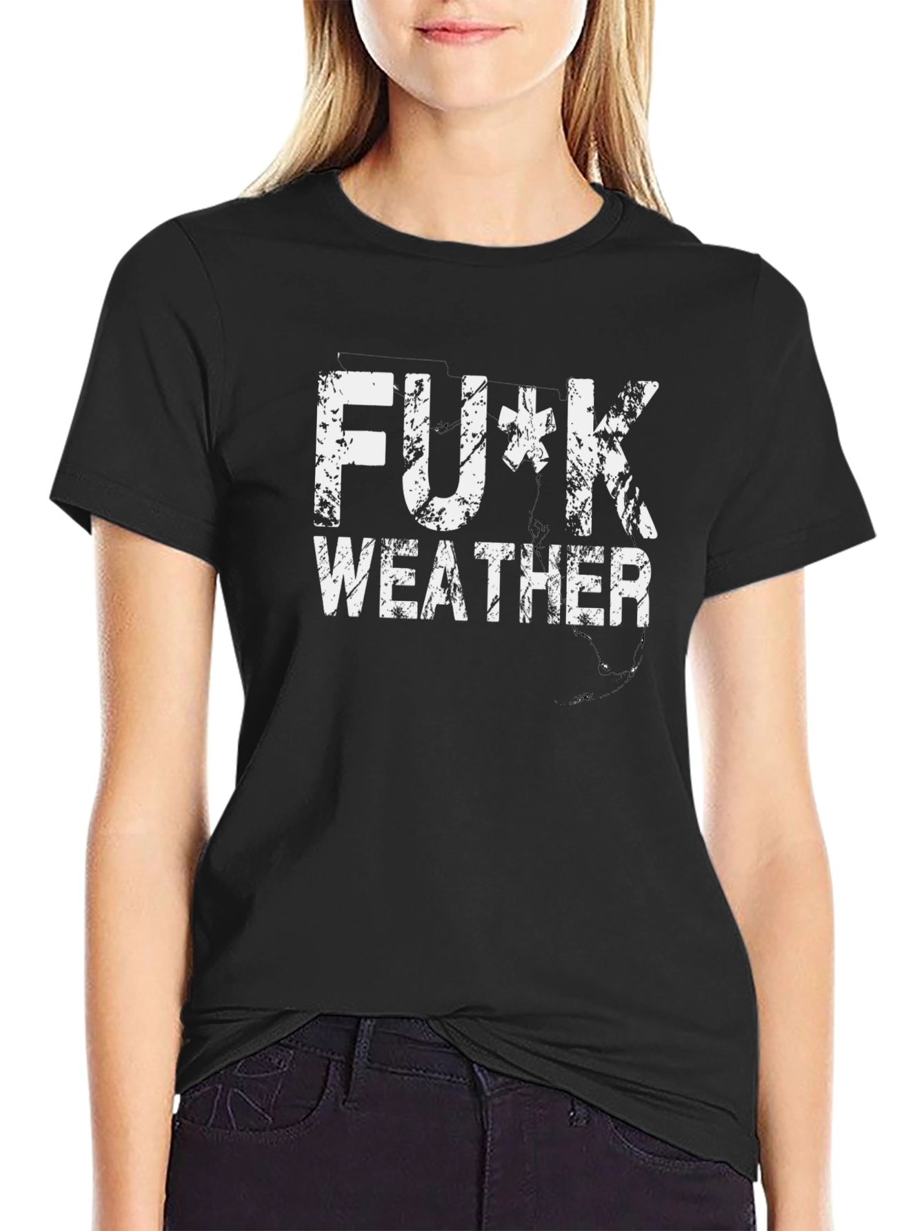 F*ck Weather Graphic Tee - Black Cotton T-Shirt