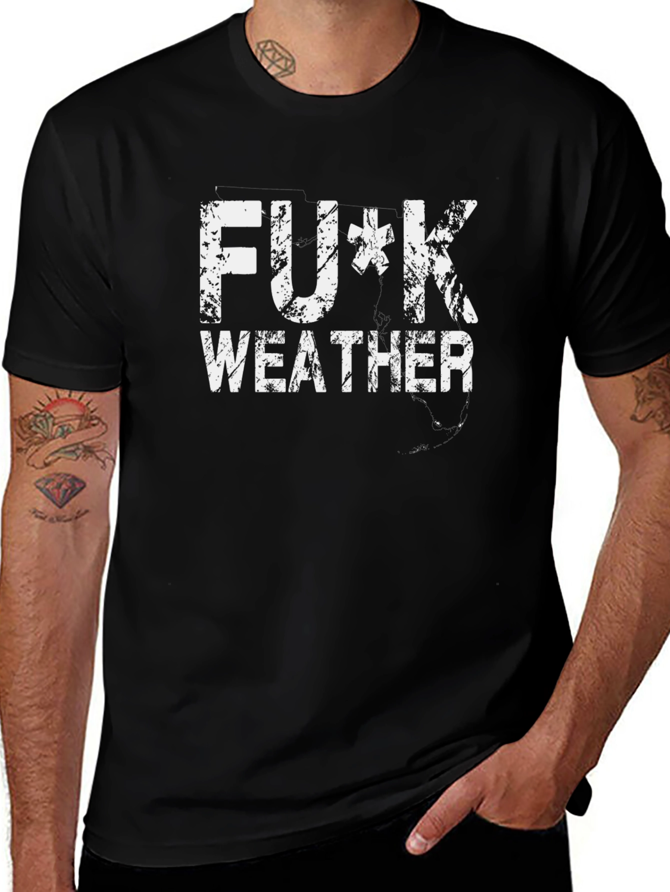 F*ck Weather Graphic Tee - Black Cotton T-Shirt