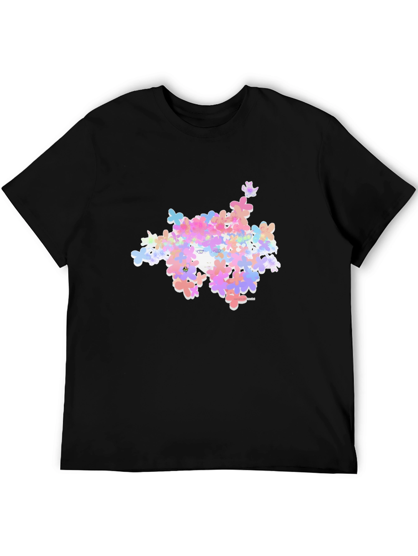 Floral Crown Graphic T-Shirt - Black Soft Cotton Blend