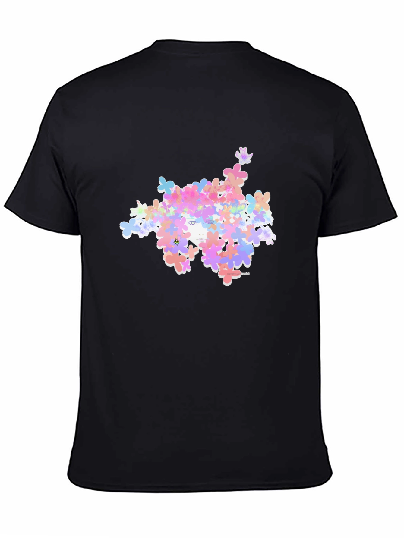 Floral Crown Graphic T-Shirt - Black Soft Cotton Blend