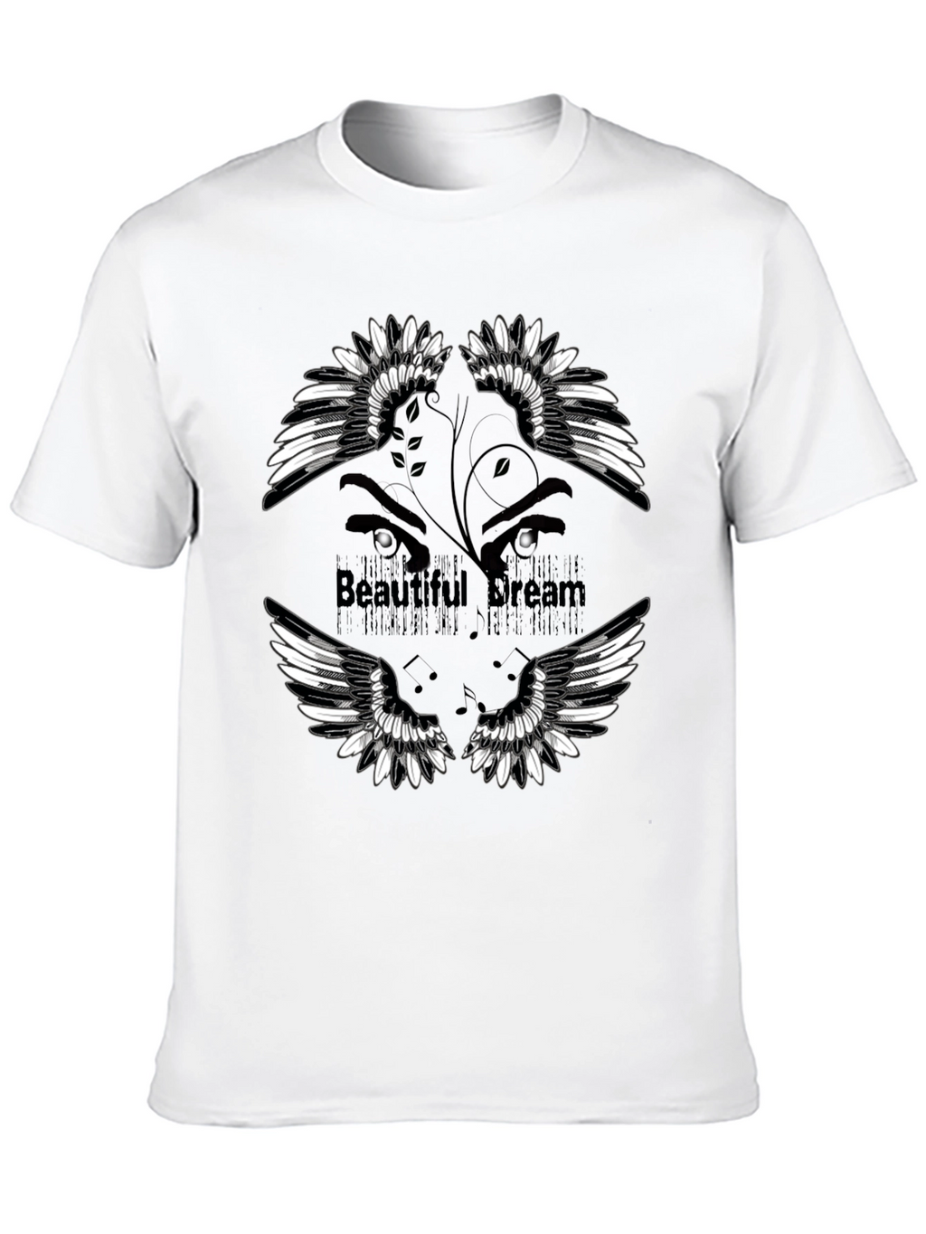 Beautiful Dream Graphic Print Black T-Shirt