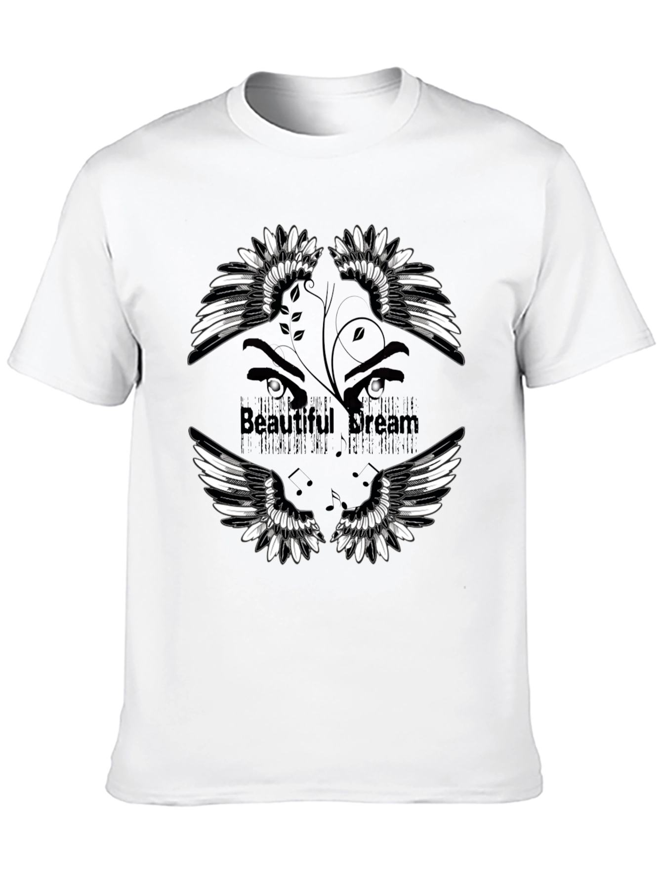 Beautiful Dream Graphic Print Black T-Shirt