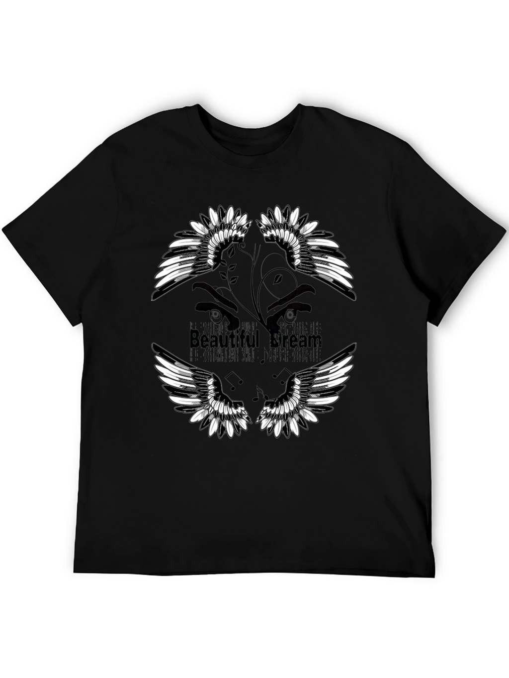 Beautiful Dream Graphic Print Black T-Shirt