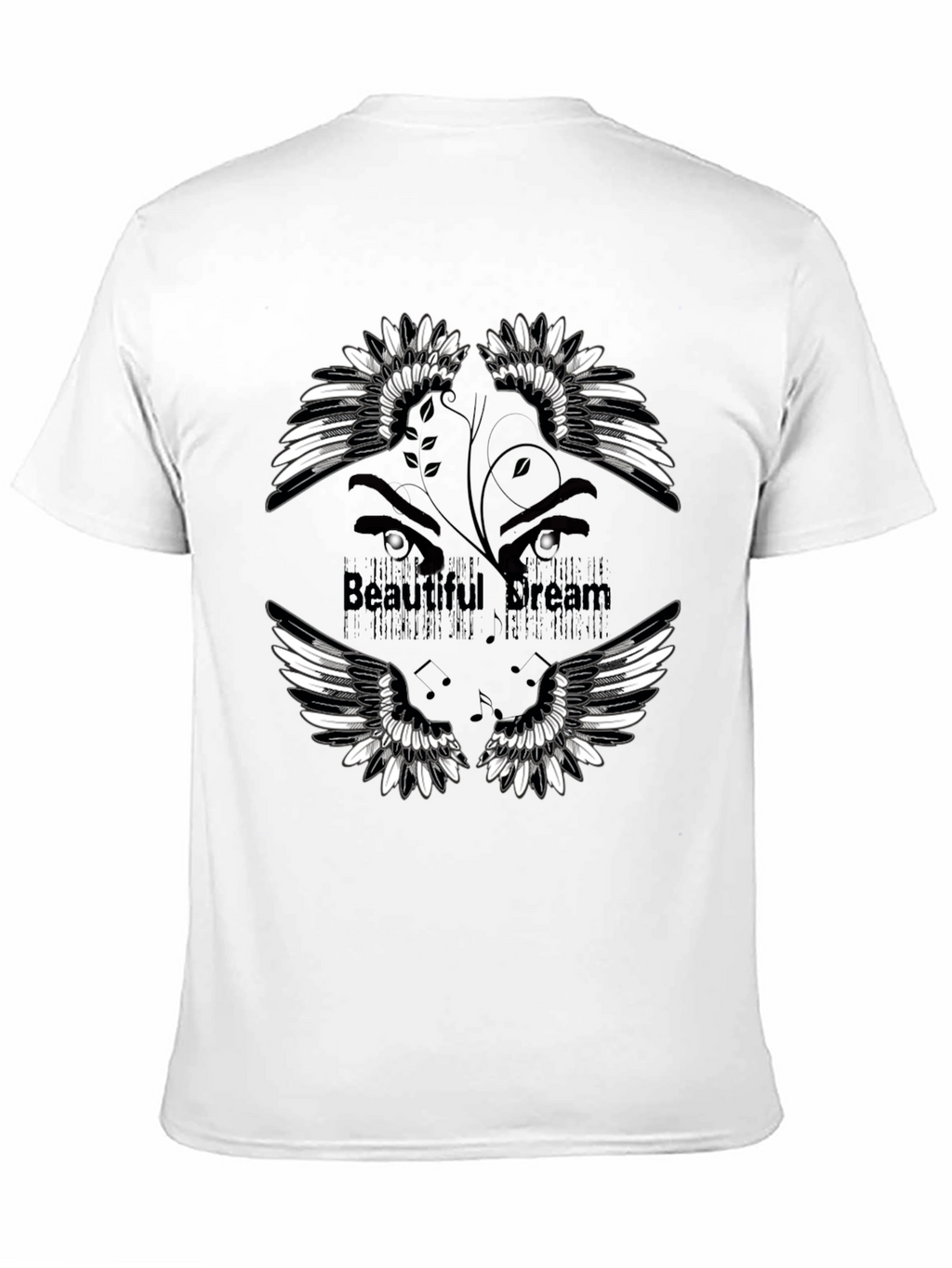 Beautiful Dream Graphic Print Black T-Shirt