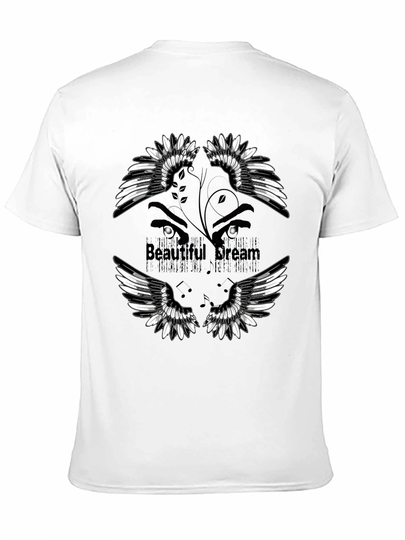 Beautiful Dream Graphic Print Black T-Shirt