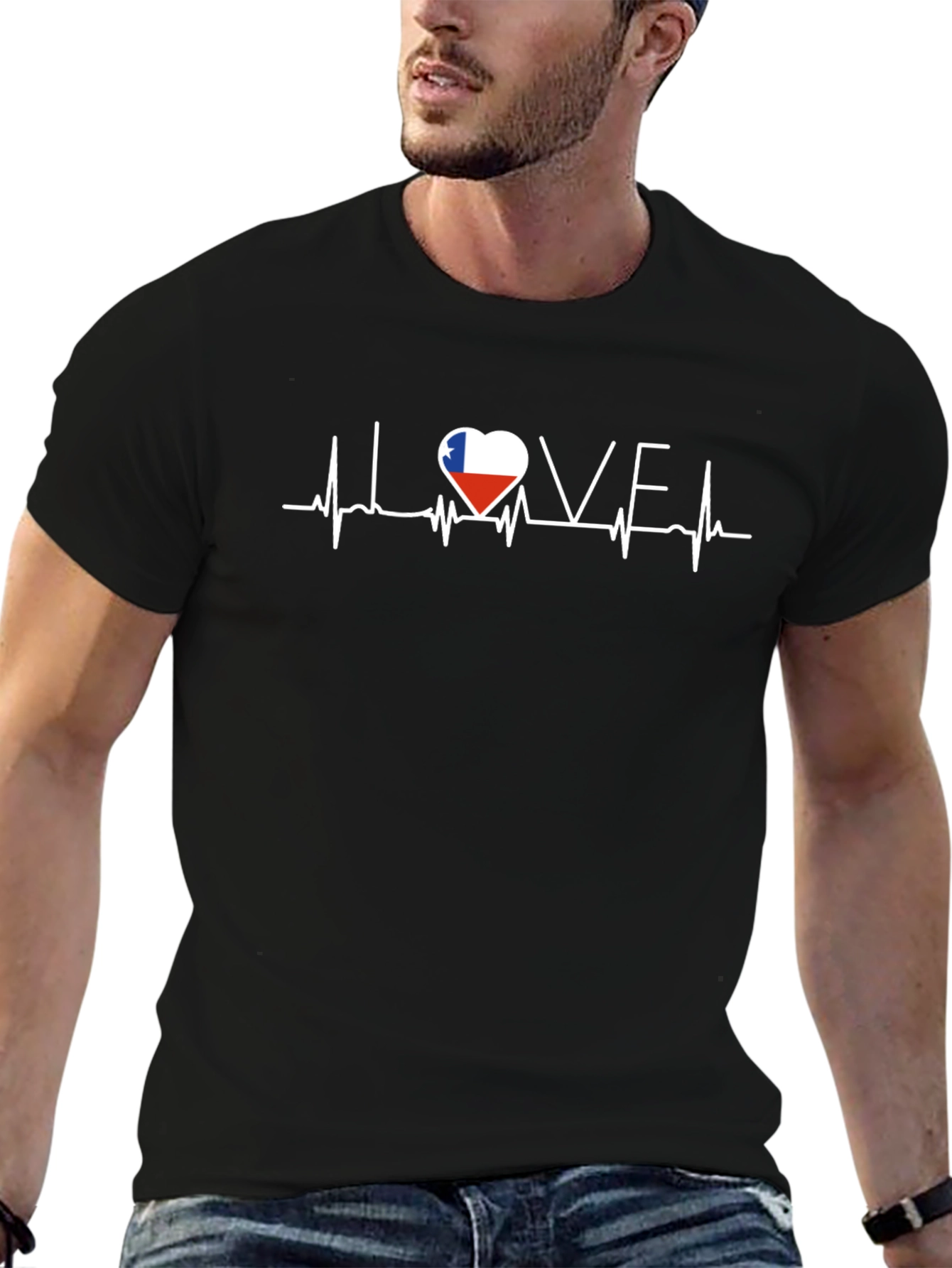 Love Texas Heartbeat Graphic Tee - Black