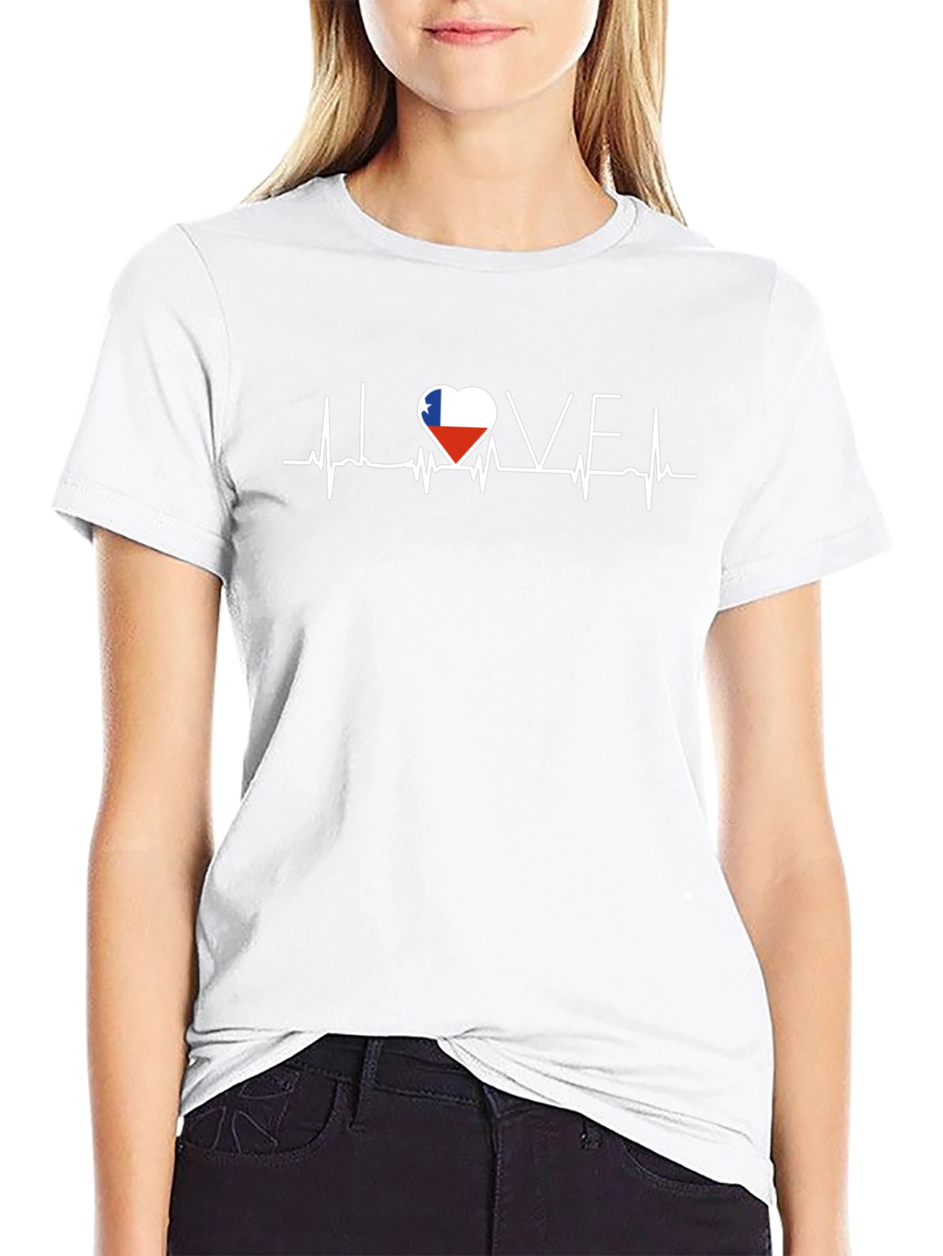 Love Texas Heartbeat Graphic Tee - Black